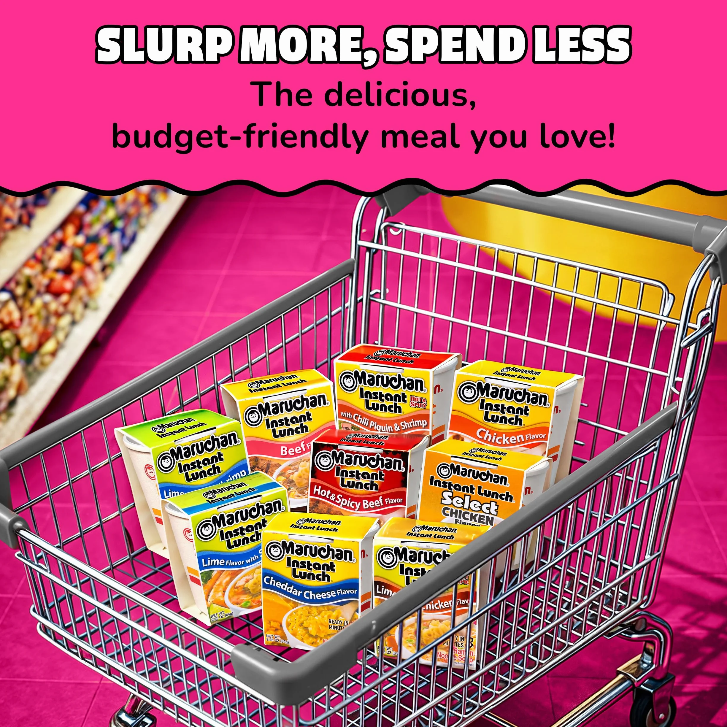 Maruchan Instant Lunch Hot and Spicy Shrimp 2.25 oz Pack of 12