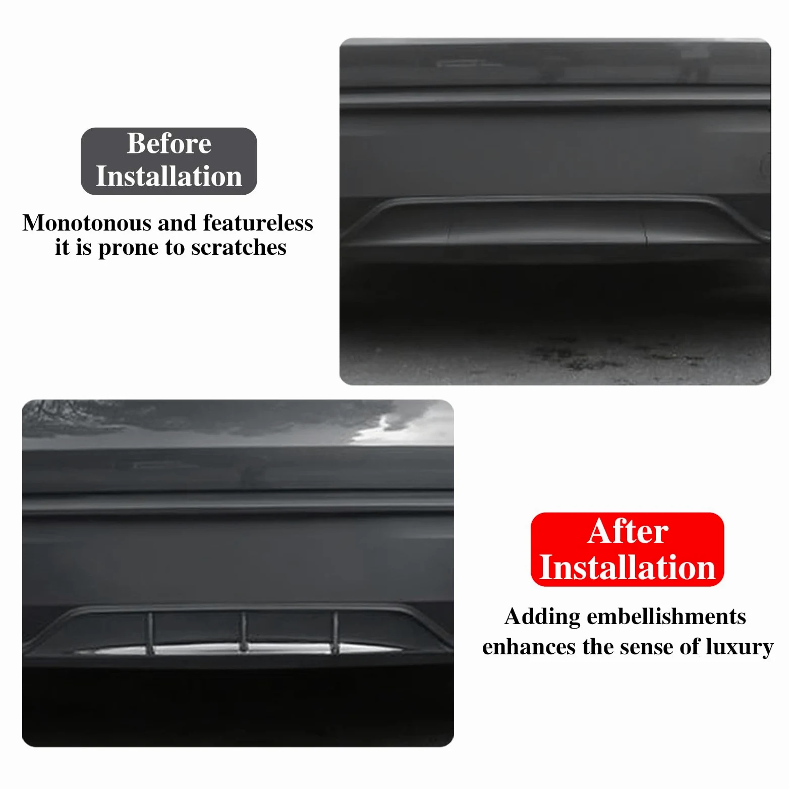 Difusor de Parachoques Trasero para Tesla Model Y 2025 2026 Juniper, ABS alerón Inferior para Tesla Accesorios de modificación de Coche, Negro Brillante (Not fit 2026 Standard)