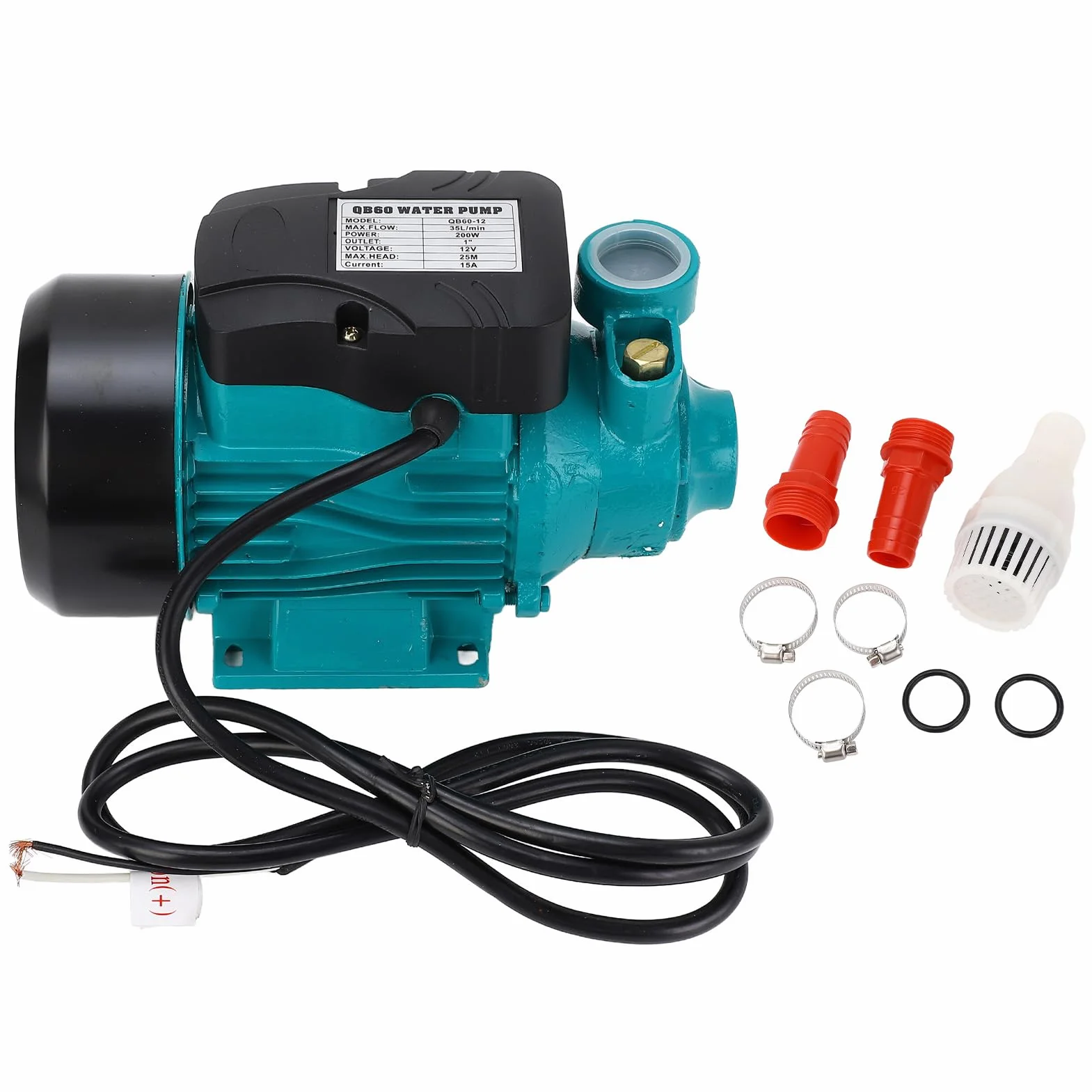 KIMISS Solar DC Pump 200W 3200RPM Auto 35 Lpm Levantamiento Alto 25m Bomba de Agua para Riego y Uso Doméstico (DC12V)