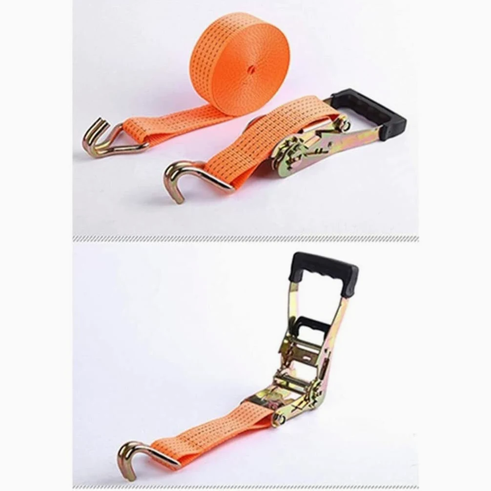 Correas de Amarre de trinquete Correas tensoras de 5 t de tracción Ancha de 2 Pulgadas Correas de Amarre Correa de fijación de Carga para electrodomésticos en Movimiento Equipo de césped Correas de