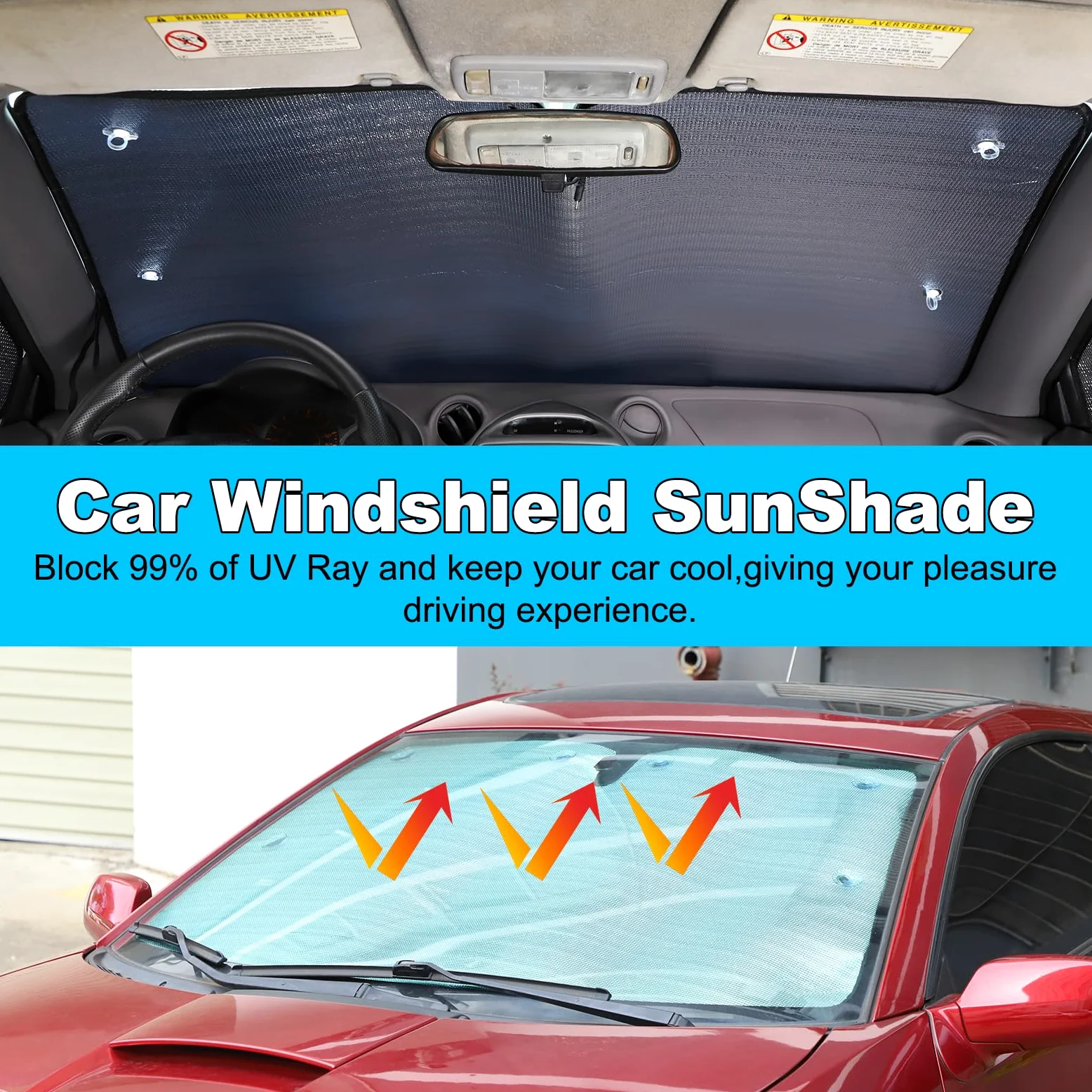 Parasol para parabrisas de coche compatible con Toyota Celica 1999-2005, cubierta completa de ventana, accesorio UV 6 unidades