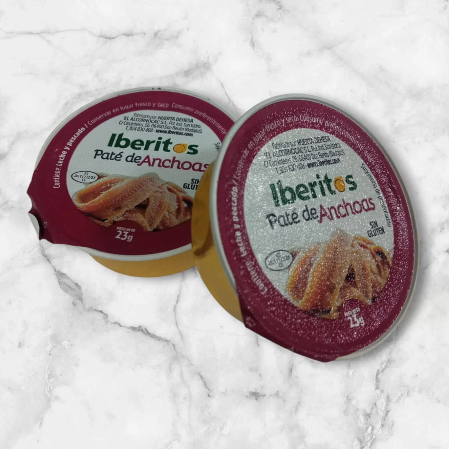Paté de Anchoas Iberitos Sin Gluten Monodosis 23 g x 18 Uds Envasado en Aluminio