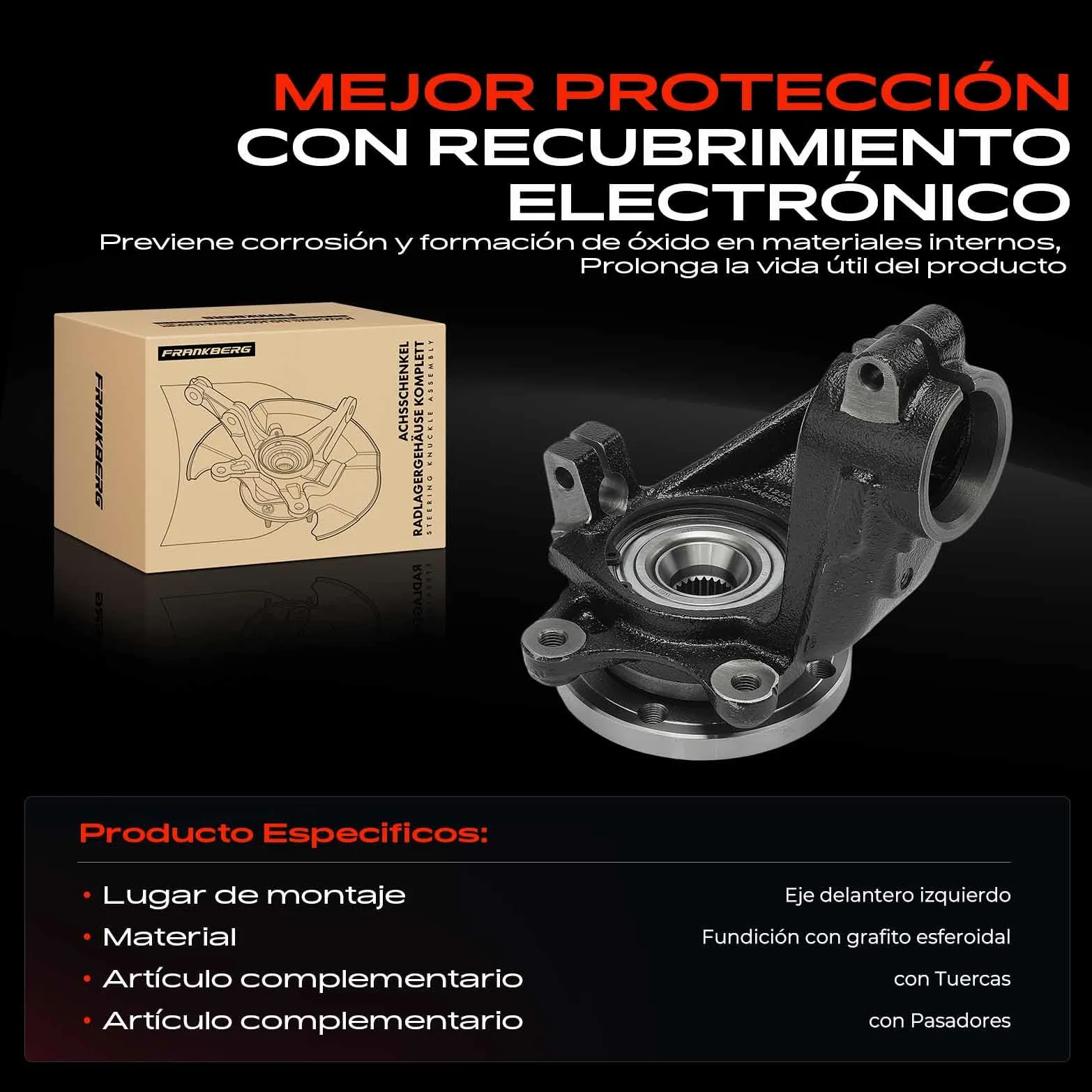Frankberg Mangueta completa Delantero izquierdo Compatible con Berlingo/Berlingo First Furgoneta/MPV M Berlingo/Berlingo First MPV GFK GJK MF 306 cabrio 7D N3 N5 Partner 330785, 3307A0