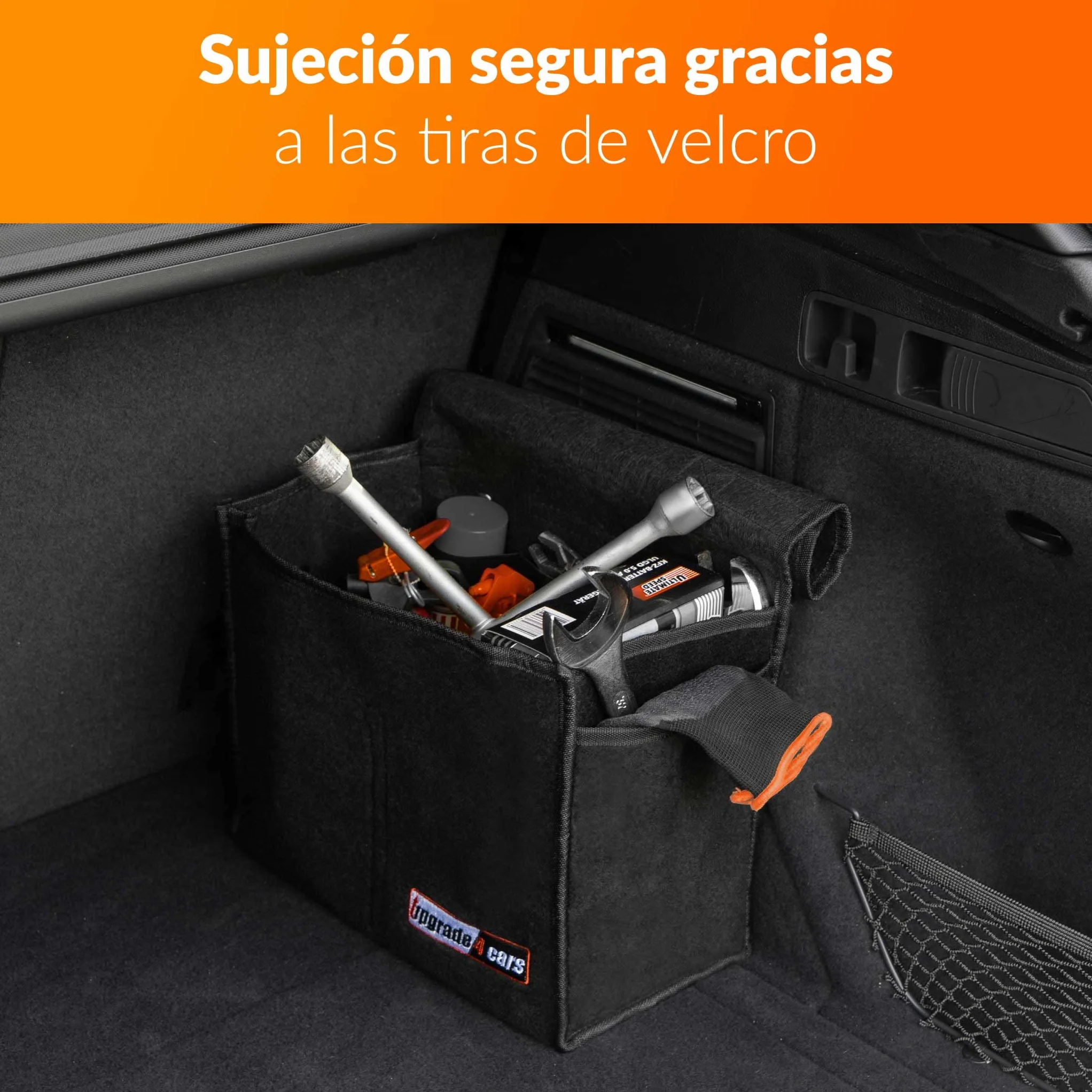 Upgrade4cars Bolsa Maletero Coche de Fieltro | Organizador para Herramientas y Limpieza | Caja Almacenaje Coches Pequeño