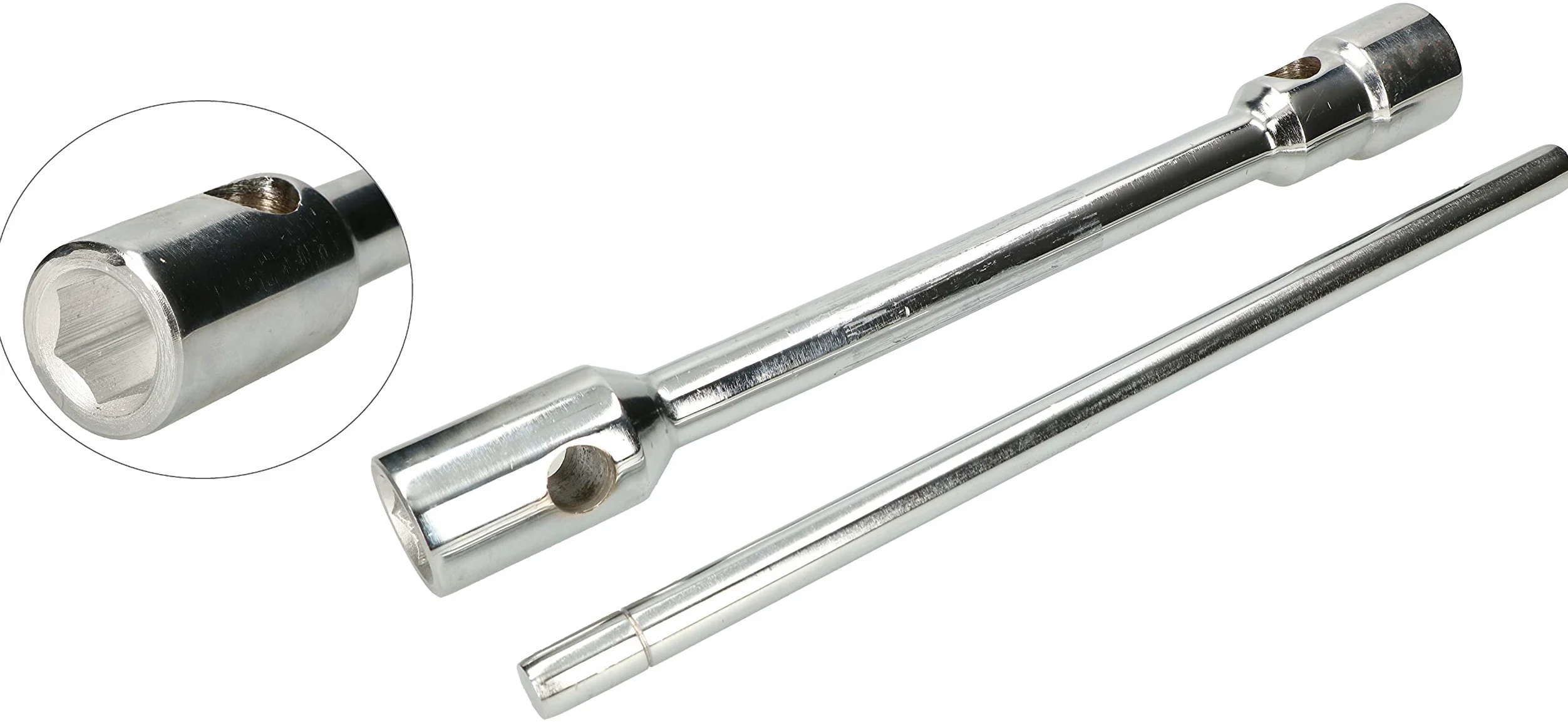 KOTARBAU® Llave Doble de Ruedas con maneral, 32 x 33 mm, Ideal para Ruedas de camión o autobus, Llave de Tubo Hexagonal para Ruedas de Coche, Llave de Cruz, con Palanca giratoria
