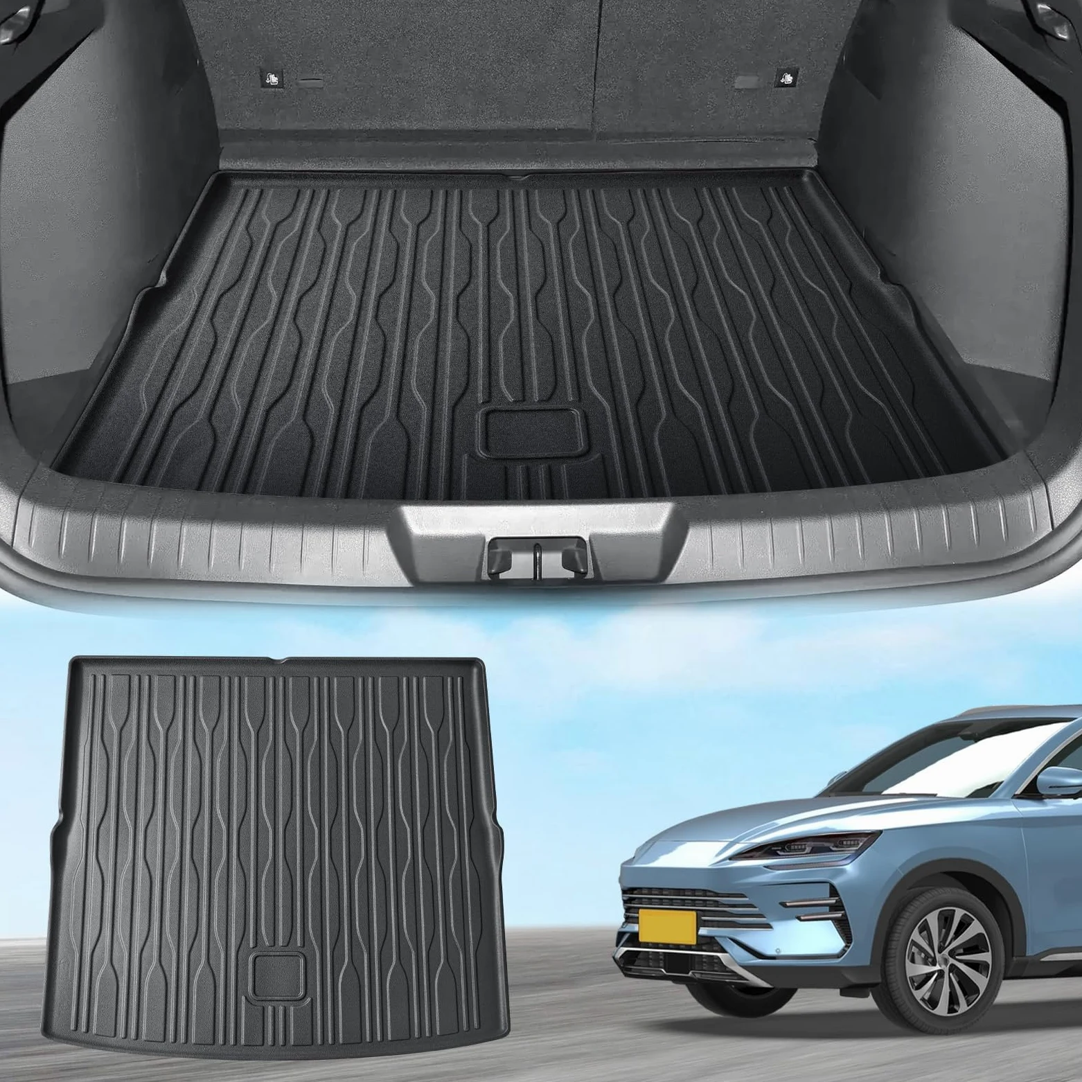 ECOZEN 3D Alfombrilla Maleter BYD Seal U (EV)/Seal U DM-i (PHEV) 2021-2024 TPE Alfombrilla de Goma para Maletero Impermeable Antideslizante Borde Alto Todo Clima Alfombrilla Maletero BYD Song Plus