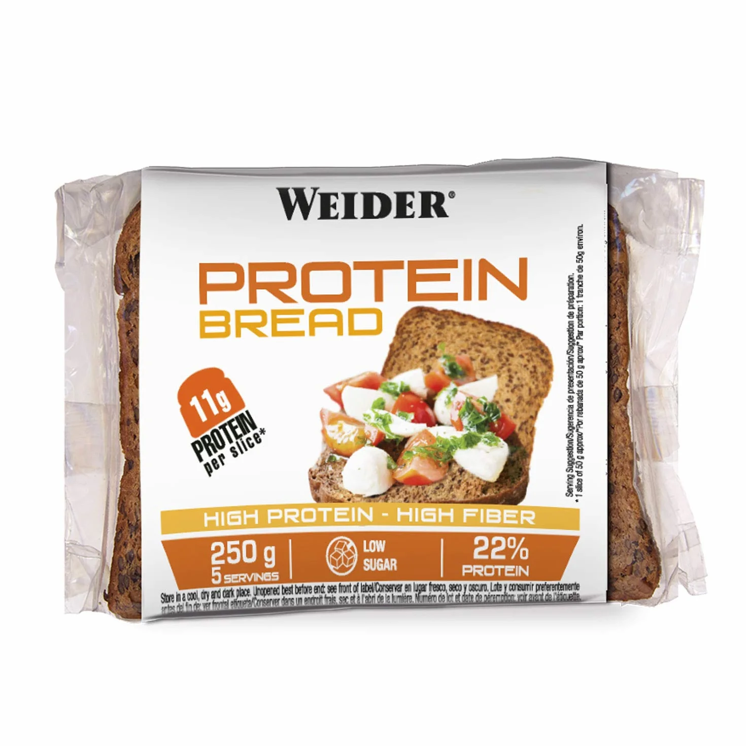 Weider Pan Proteico 11g Proteína Fibra Bajo Azúcares 5 x 250 g