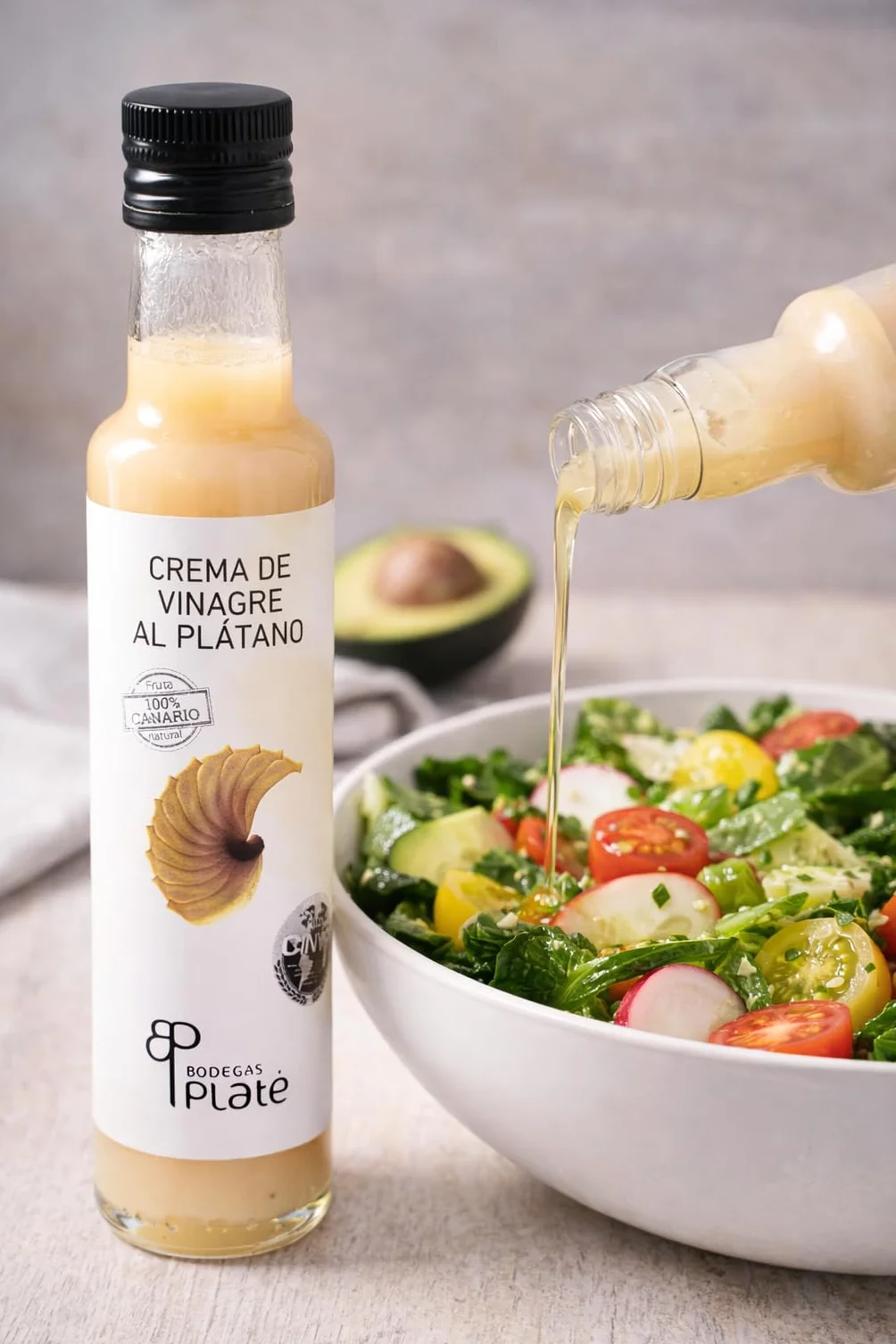 Crema de Vinagre de Plátano 250 ml | Aderezo artesanal natural vegano sin gluten