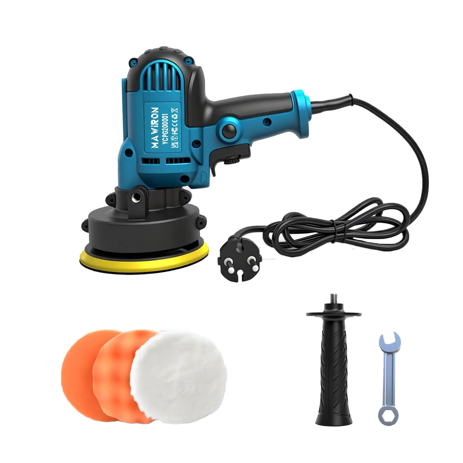 Pulidora profesional 250W 1000-3000 rpm 6 velocidades vibración excéntrica para corrección de pintura