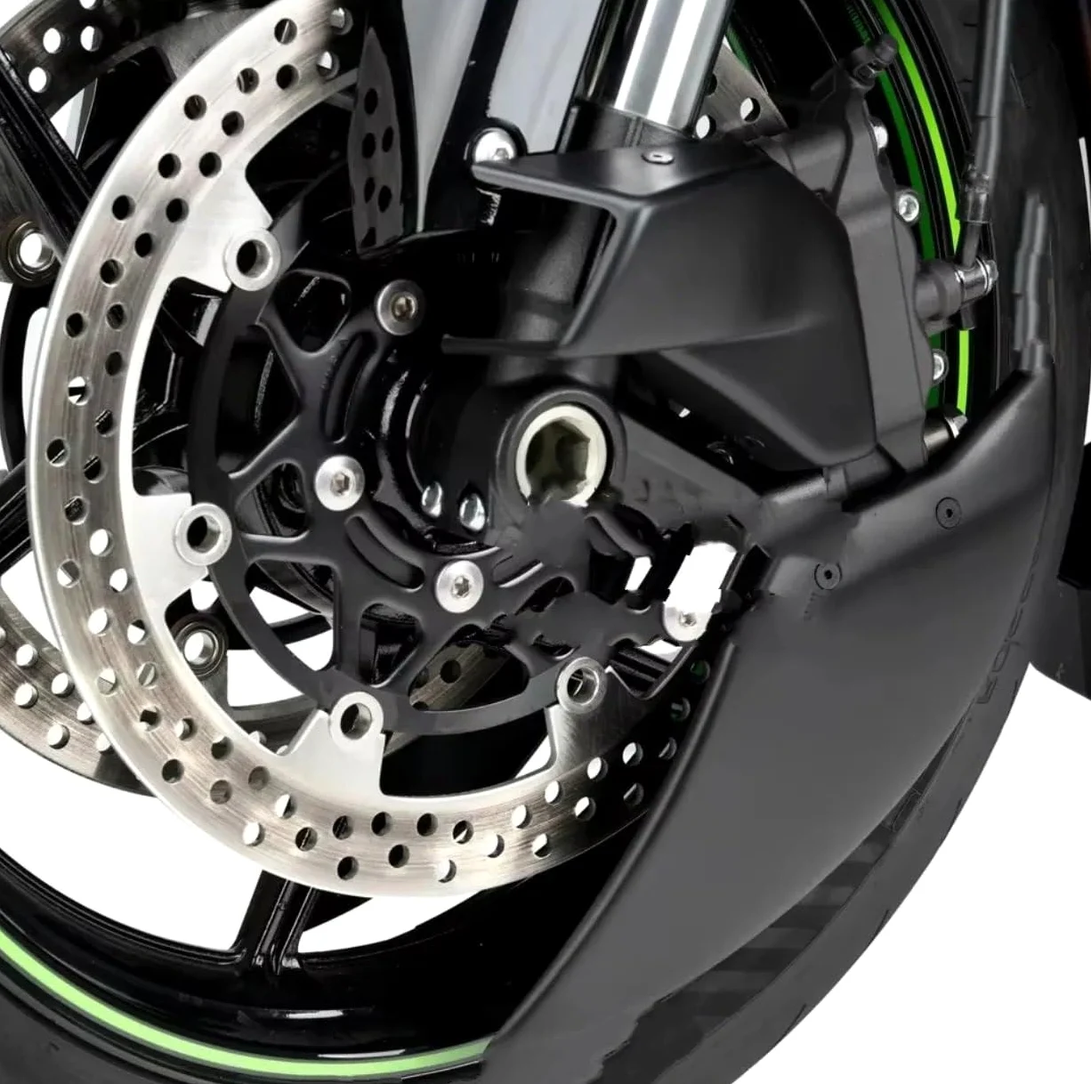 Conducto de Aire Conducto Aire Freno Delantero para Ninja 636 ZX-6R 2024 2025 2026 | Accesorio kit refrigerador de la pinza de freno de los conductos de aire de refrigeración disco delantero(B)