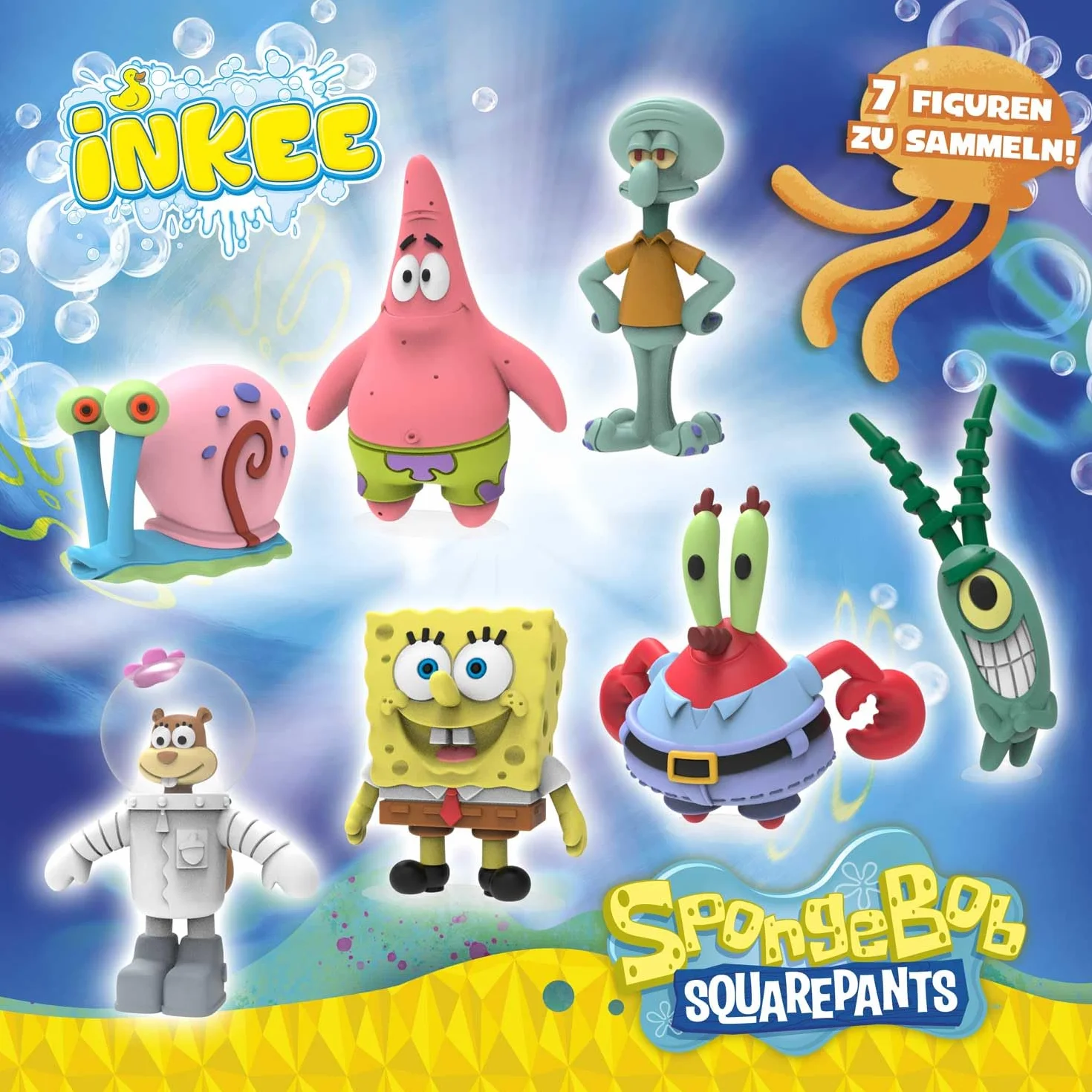 INKEE Bob Esponja Pack 5 Bombas de Baño para Niños con Sorpresa - Figuras Coleccionables 80g