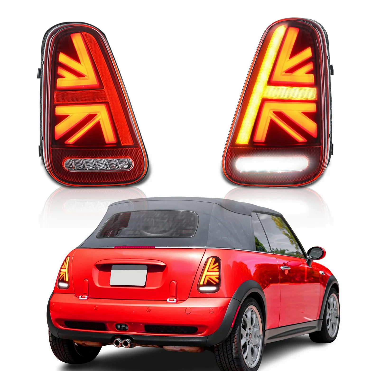 LED Conjunto de luces traseras aptas para Mini Hatchback Convertible R50 R52 R53 2001-2007, luz trasera con luz de circulación diurna y señal de giro secuencial