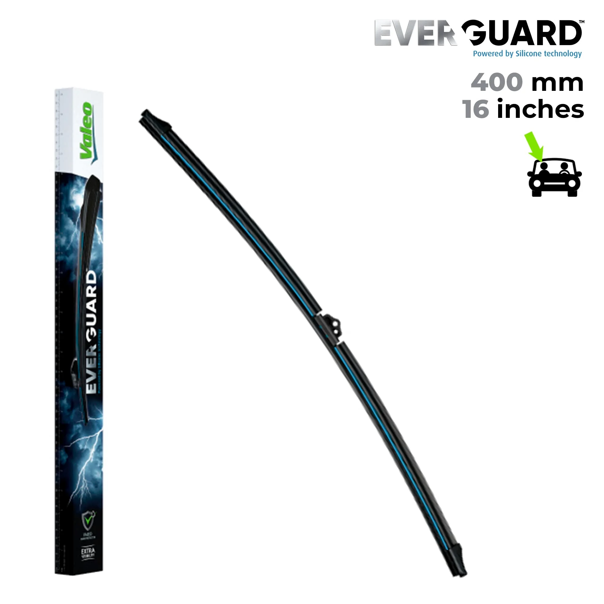 VALEO EVERGUARD - Premium - Kit de Escobillas Limpiaparabrisas Con Laminas de Silicona VSF60 + VSF40 - Longitudes: 600mm + 400mm - Escobillas Delanteras - Paquete de 2