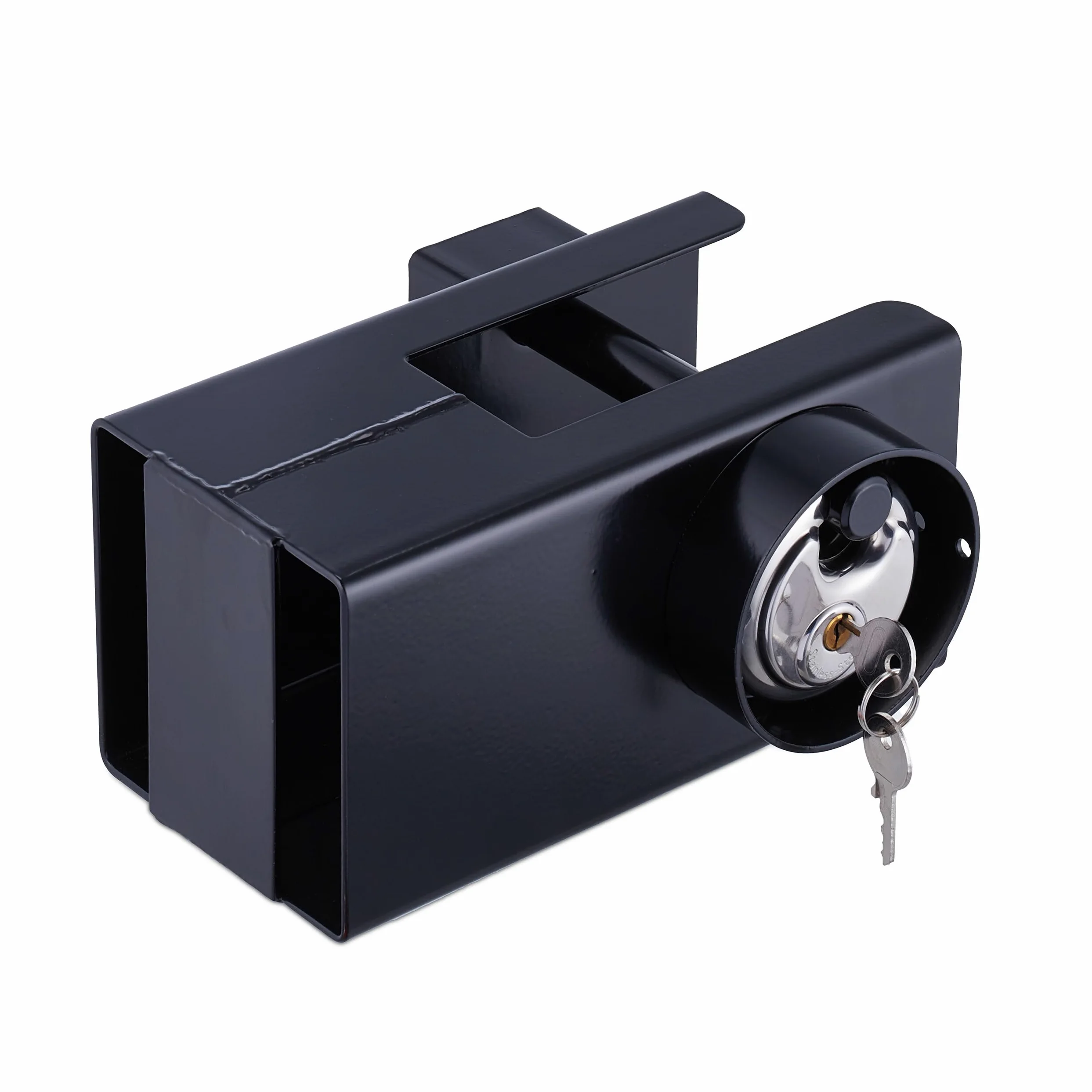 Relaxdays Candado Remolque Cerradura Disco Protección Antirrobo Enganches Comunes 2 Llaves Negro