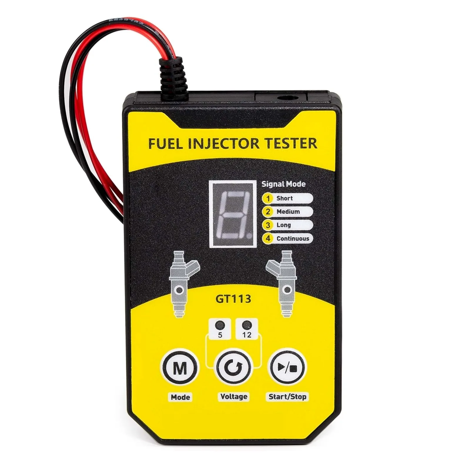 Probador de inyectores, GT113 - Limpiador y comprobador de inyectores de Combustible Universal con 6 tamaños de adaptadores y 8 Modos de Pulso for Coches y Motocicletas.