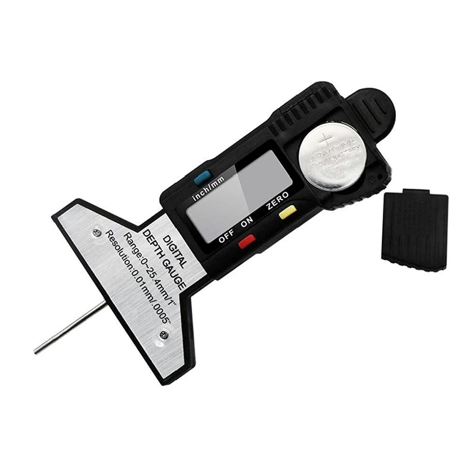 Medidor Digital de Profundidad de la Banda de Rodadura del neumático Comprobador de Profundidad de la Banda de Rodadura portátil de 0-25,4 mm con Herramienta de Pantalla LCD