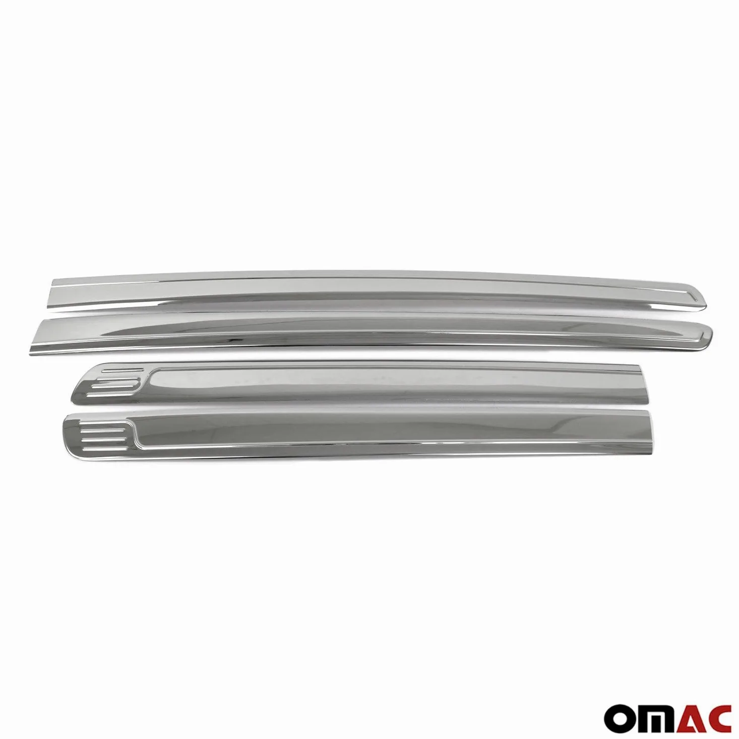 OMAC 5003131 Listón embellecedor/protector puerta Puerta vehículo ambos lados cromo Compatible con NISSAN NP300 Navara Pick-up D23 NP300 Navara Pick-up D40