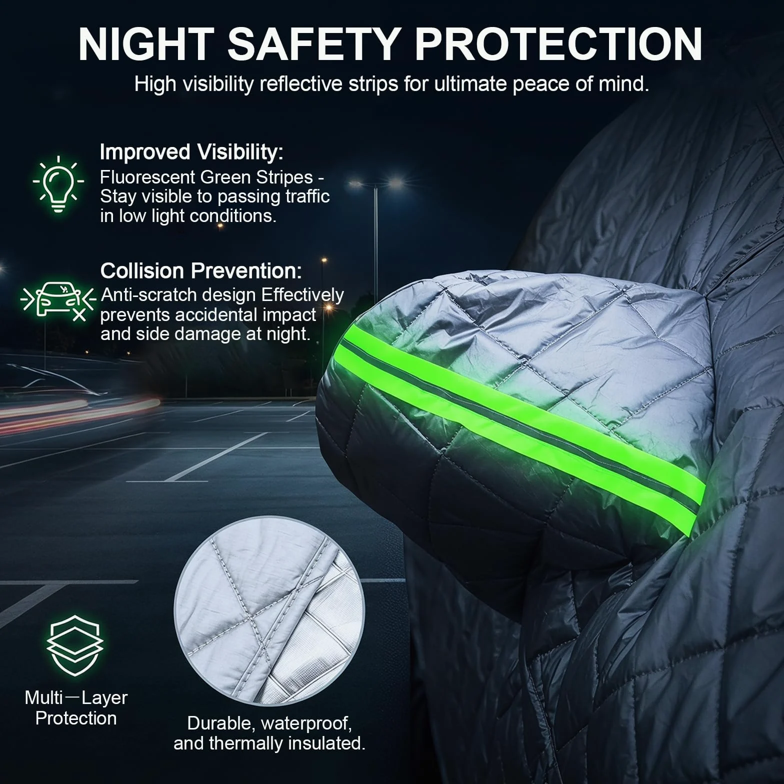 Funda Coche Antigranizo para Seat Ateca (2016-2026) Espesado de 7 Capas, Forro Suave, Transpirable, Antiviento, Impermeable, Tejido Oxford, Anti-UV, 4 Estaciones
