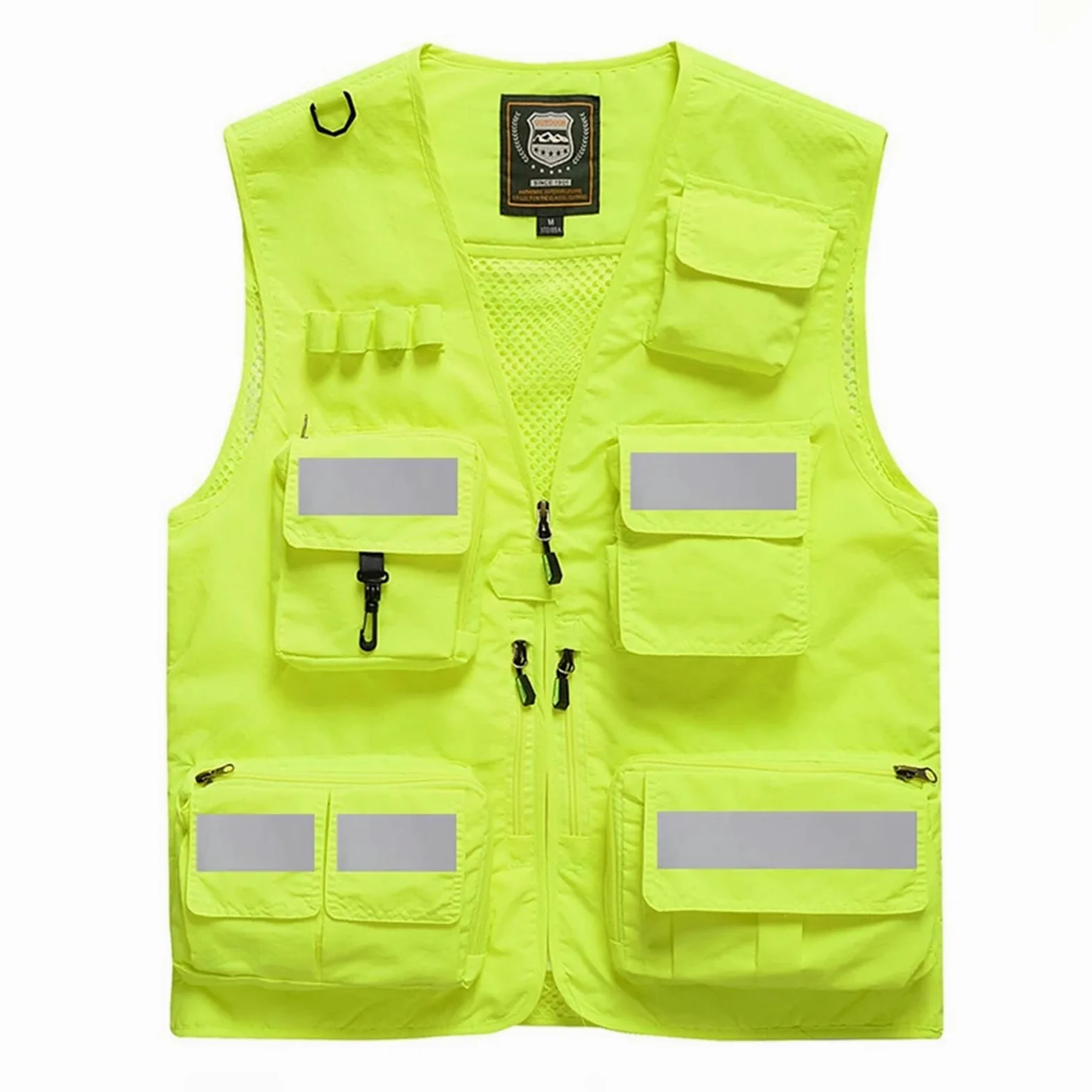 Chaleco de Seguridad Reflectante Chaleco de Seguridad for Hombre, Ropa Trabajo, Multibolsillos, fotografía, Senderismo, Pesca, Malla Transpirable, Alta Visibilidad(Color 49,L)