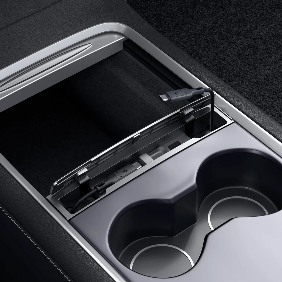 Spigen Estación Organizadora de Cables para Tesla Model 3 2021-2023 Model Y 2024