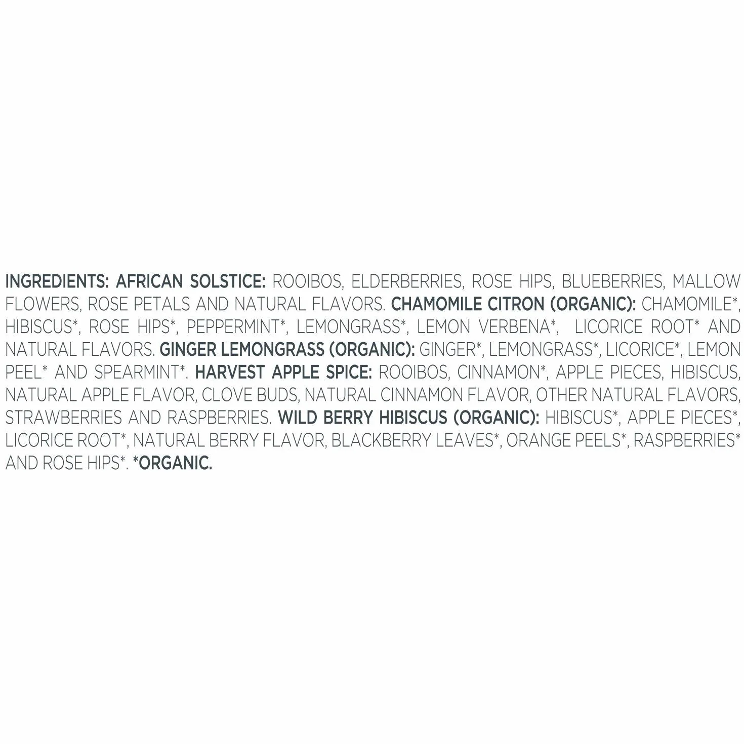 Tea Fortè Herbal Tea Assortment Box 20 filtros Pirámide tisane 5 sabores surtidos