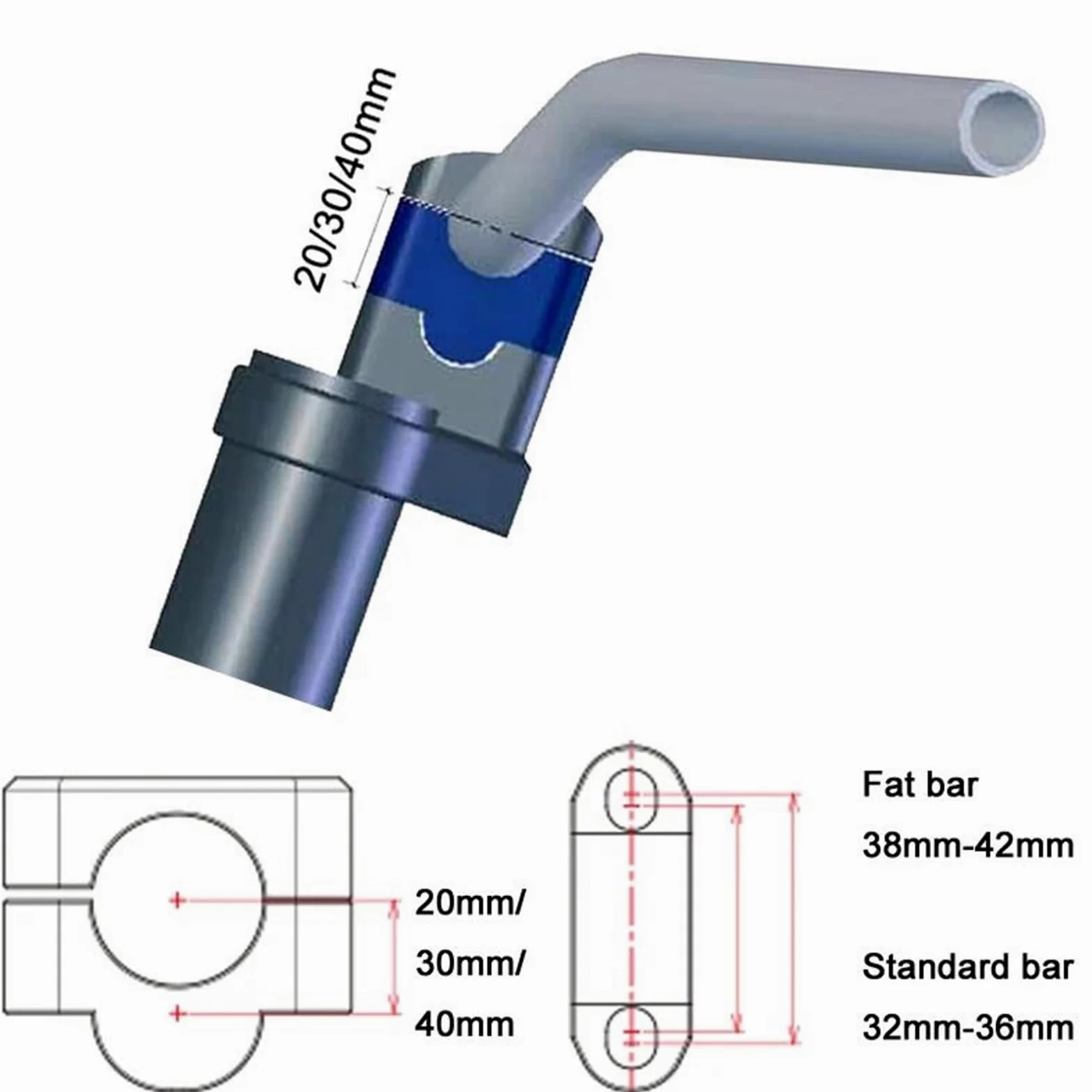 Soporte para Elevadores De Manillar De Motocicleta para Suzuki DRZ400, DRZ 400, DR-Z400E, DR-Z400S, DR-Z70, DR-Z110, DR-Z125, DR-Z250(Style 4)
