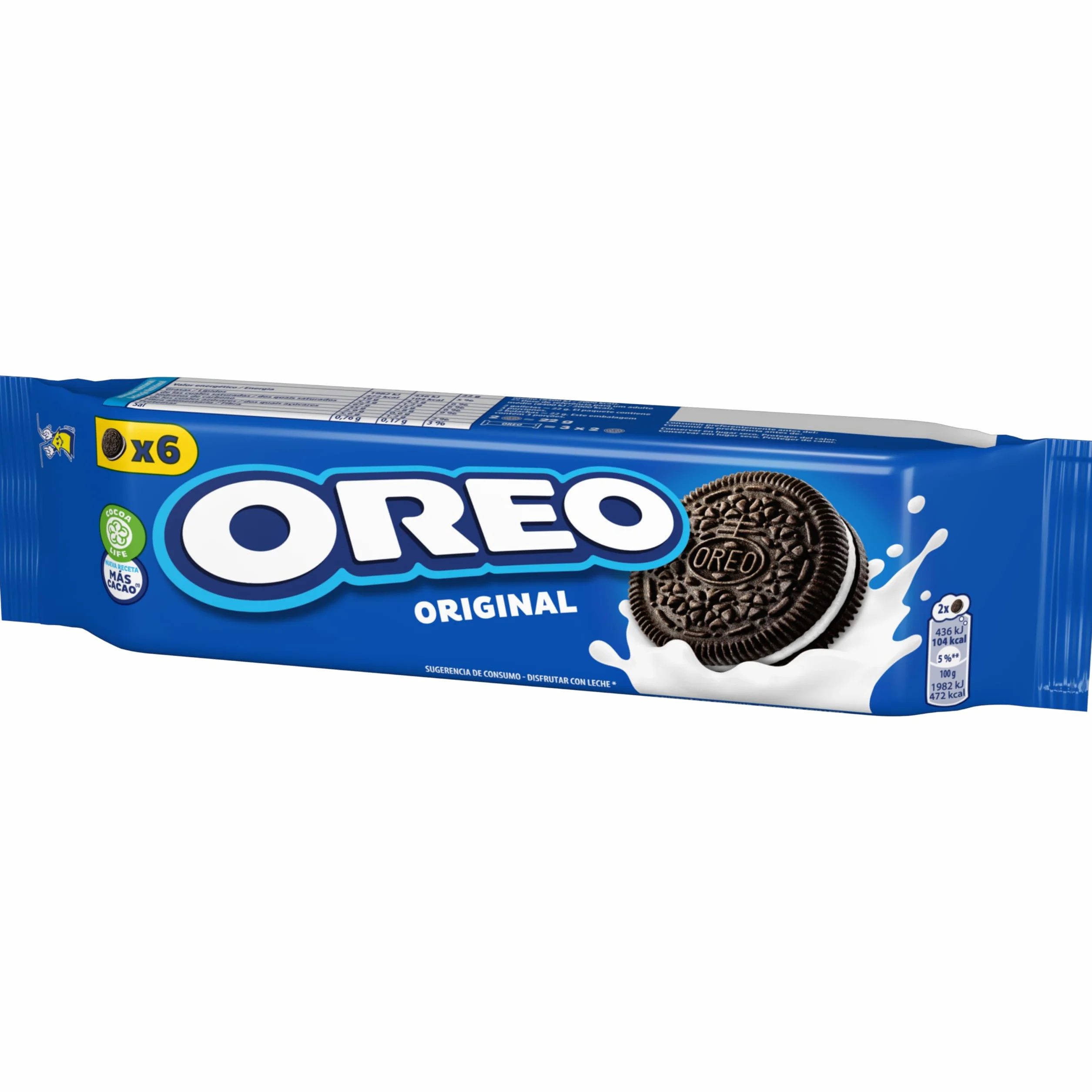 Oreo Galletas de Chocolate Rellenas de Crema Sabor Vainilla, 20 x 66g