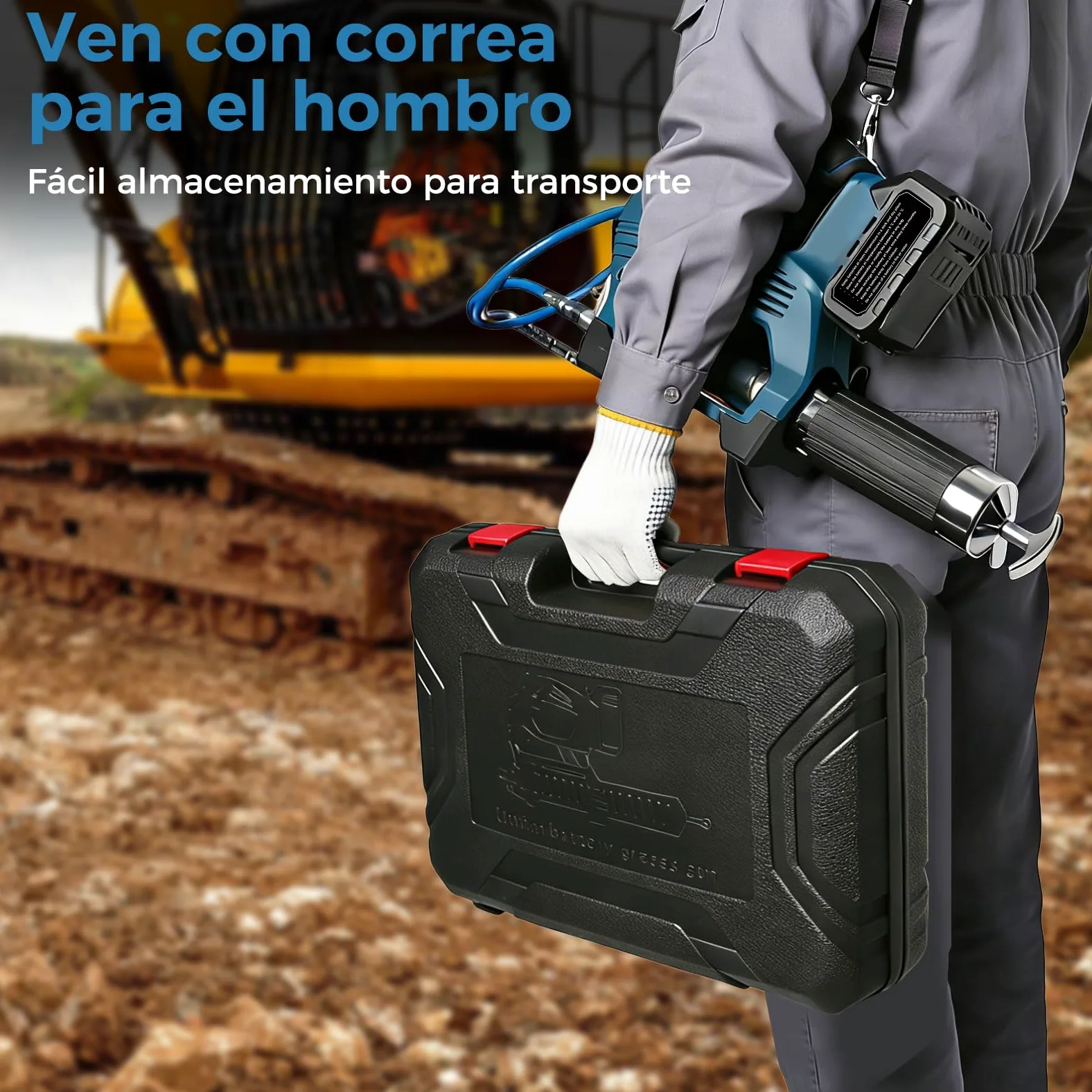 Bostar Pistola de Engrase 12000 PSI Eléctrica Bomba de Engrase a Batería con 2 Baterías 4.0Ah(Compatible Makita 18V), Motor Sin Escobillas, Manguera 1m y Adaptador para Maquinaria Agrícola y Camiones