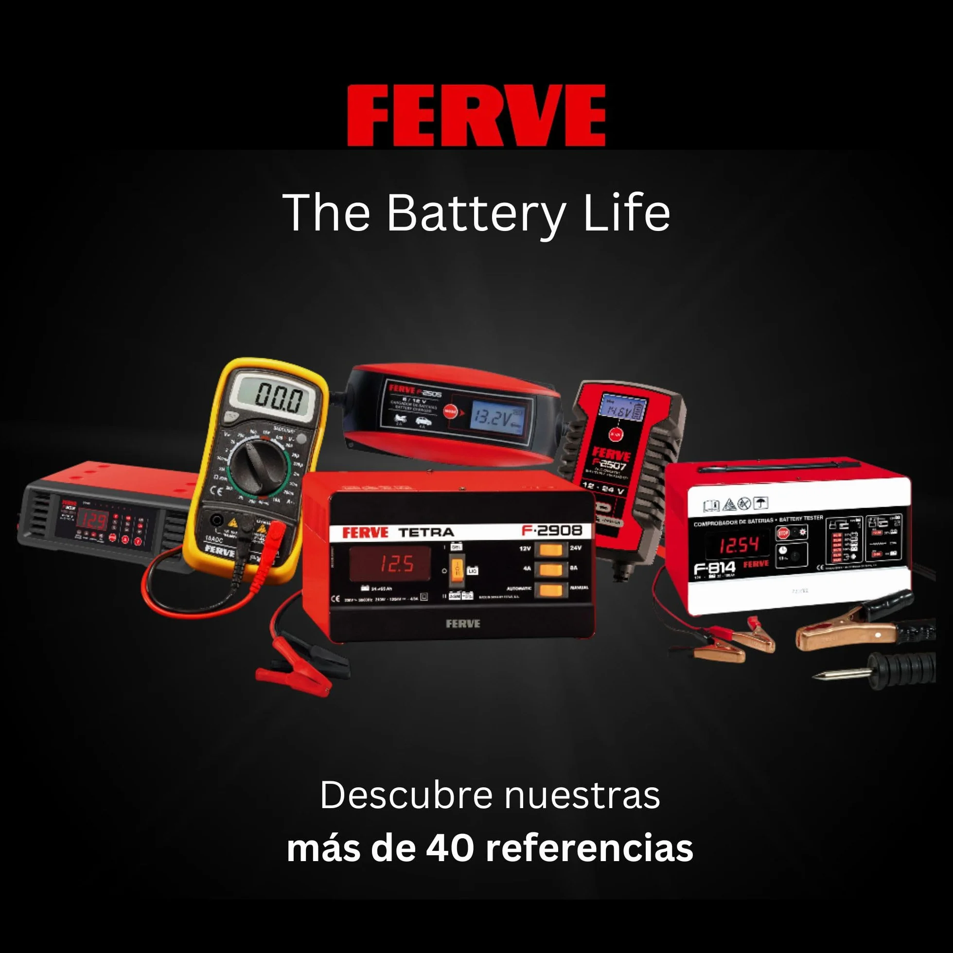 Ferve F-2916 Cargador de Bateria Manual y Automático - Mantenedor Inteligente 8-16A 12/24V - Ideal para Auto, Moto y Camión – Test de Batería y Alternador - Tecnología RF - Para Baterías Plomo-ácido