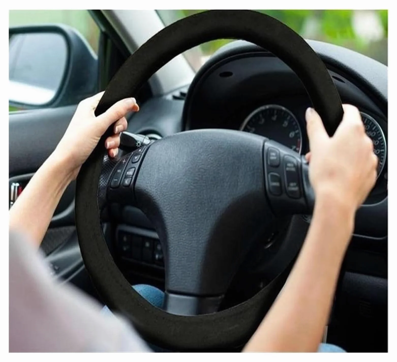 Fundas para Volante de Coche, Funda para Volante calefactable, Accesorios para el Interior del Coche, Microfibra, cálida para Conducir.
