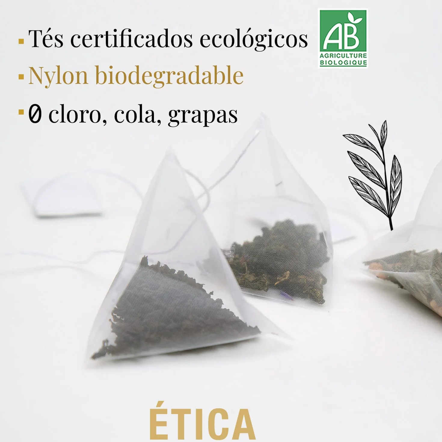ORIGEENS TE ORGANICO Caja té Orgánico Surtido premium 6 sabores Caja Regalo 48 bolsitas piramidales