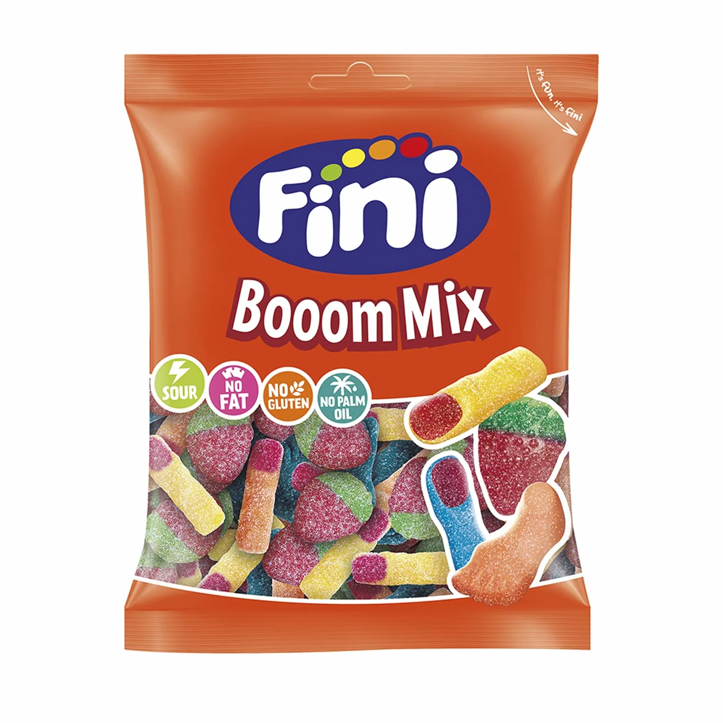 Fini Sour Booom Mix Golosinas Ácidas Gominolas Ácidas Bolsa 500 g