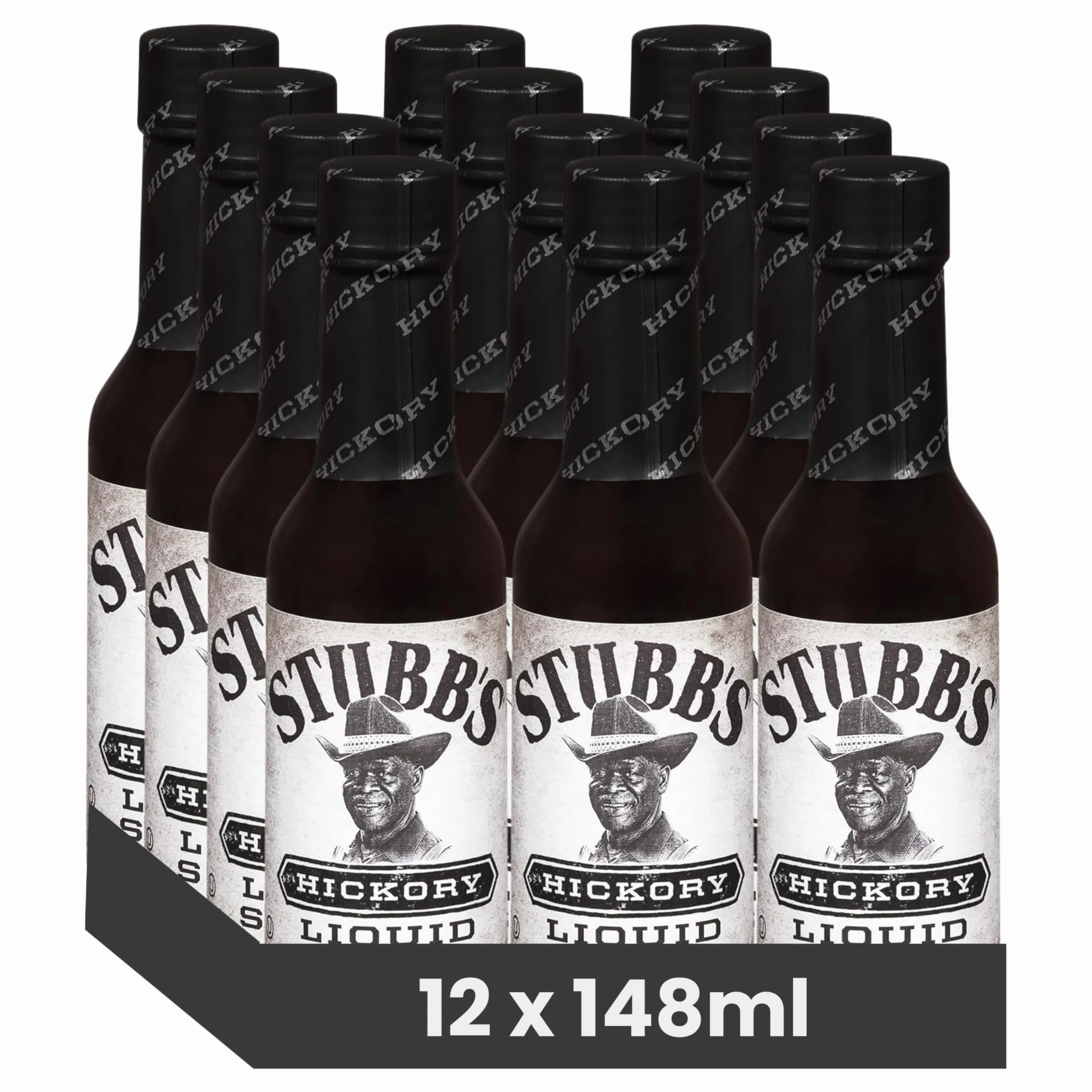 Stubbs Liquid Smoke Hickory Salsa con Aroma de Humo para Carnes, Asados y Barbacoas Pack 12 x 148ml