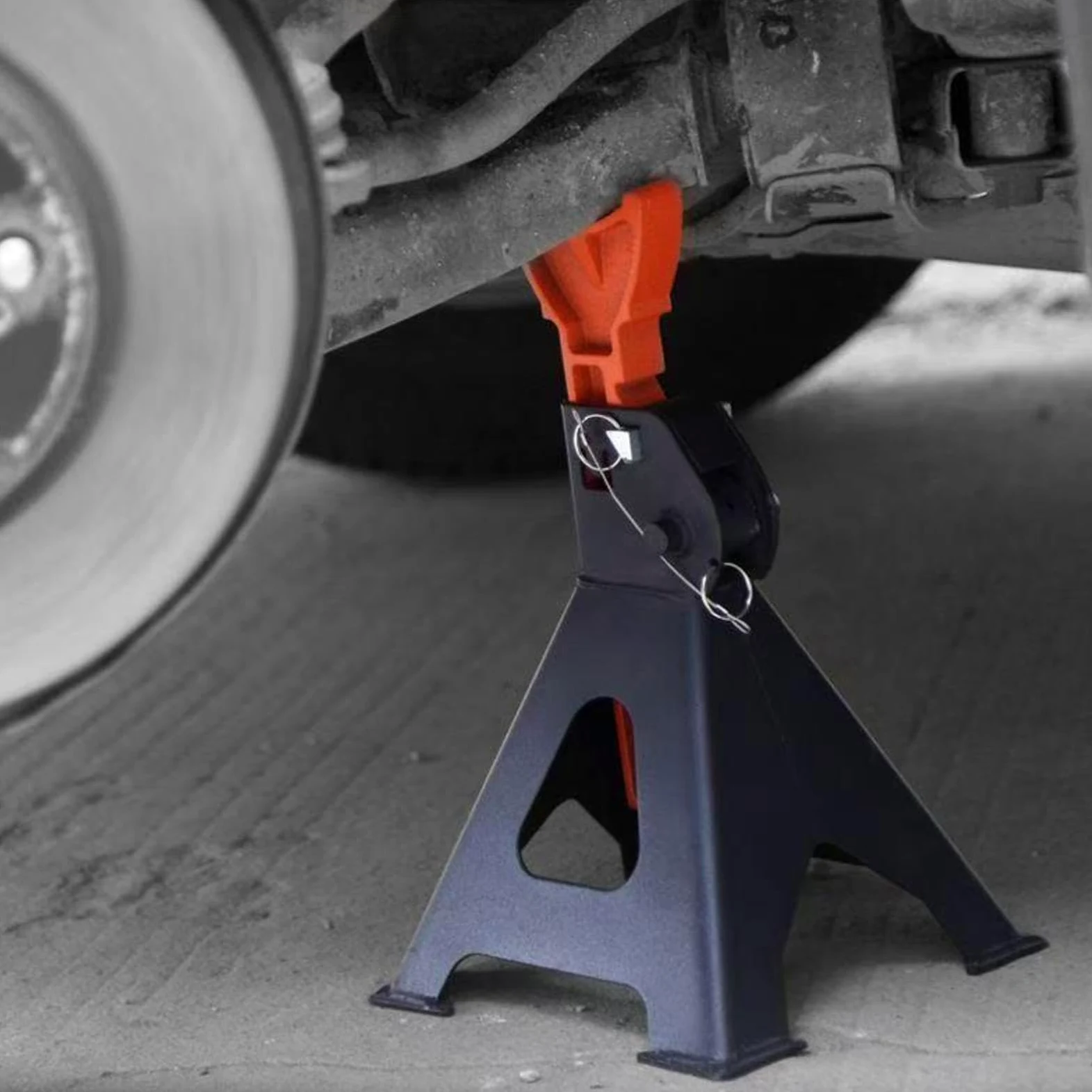 Caballetes 3 Toneladas Soporte de Gato Ajustable en Altura 3 y 6 t Trabajo | Soporte Altura Ajustable para Remolque Camiones Automóvil Cortacésped SUV Motocicleta Tractor Reparación Garaje