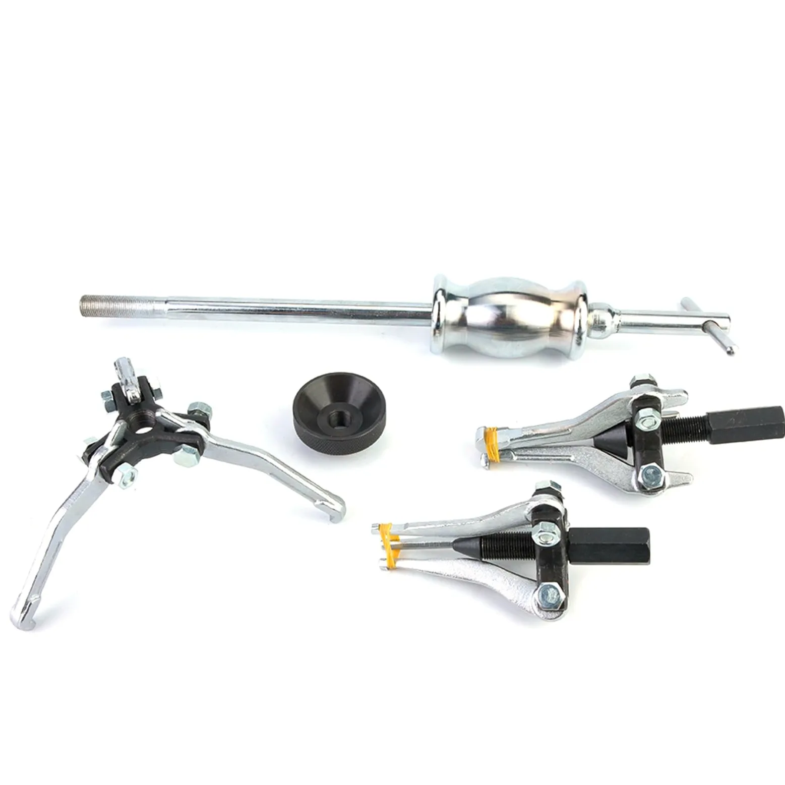 CHICIRIS Extractor de Rodamientos de Engranajes, Kit de Extractor de Rodamientos de Acero Al Carbono con Martillo Deslizante de 1,2 Kg, Herramienta de Extracción Externa Interna de 3 Mordazas de 5