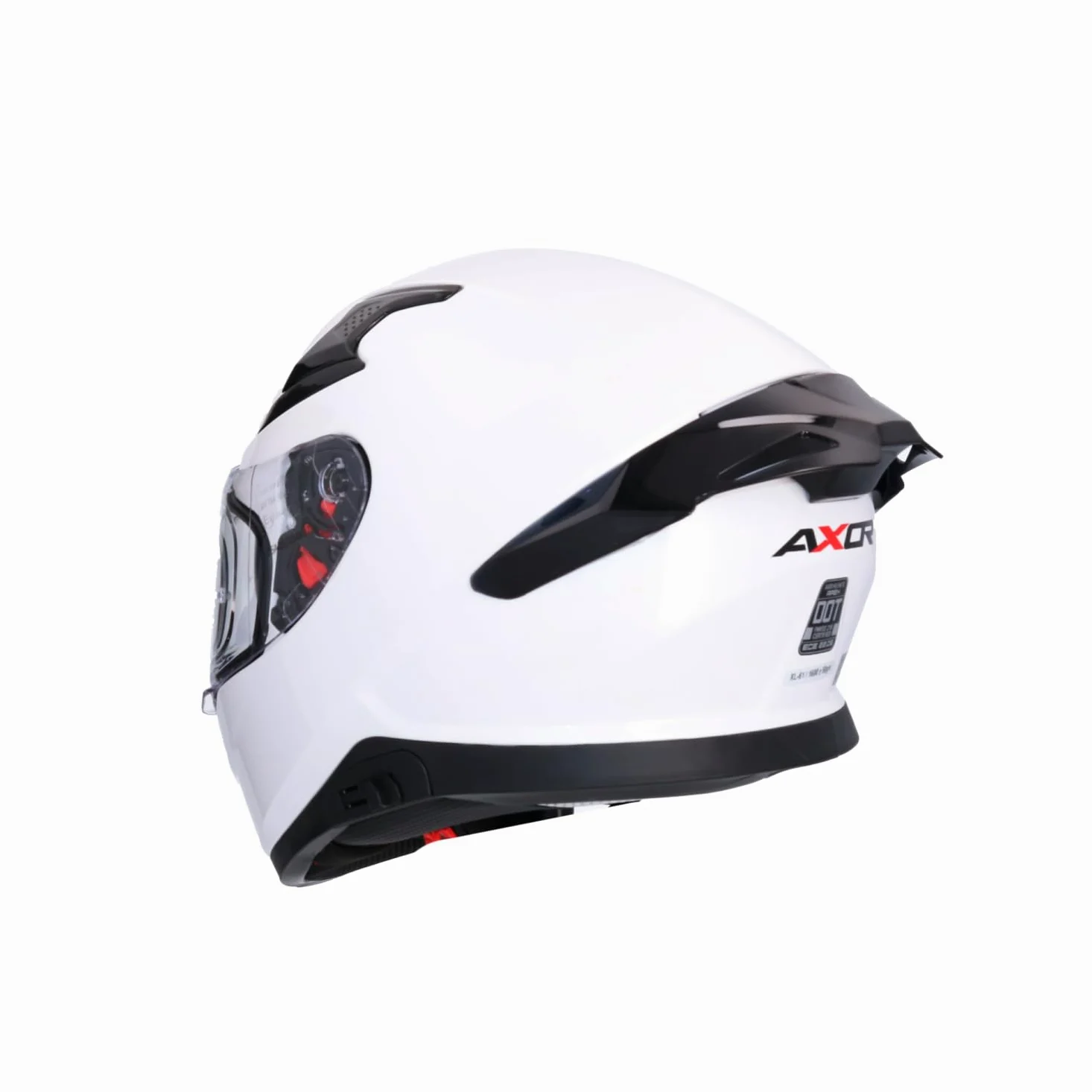 Casco AXOR Apex Solid Casco Integral de Moto Blanco Perlado con Pantalla Extra y Lente Solar, Diseño Deportivo, Talla L