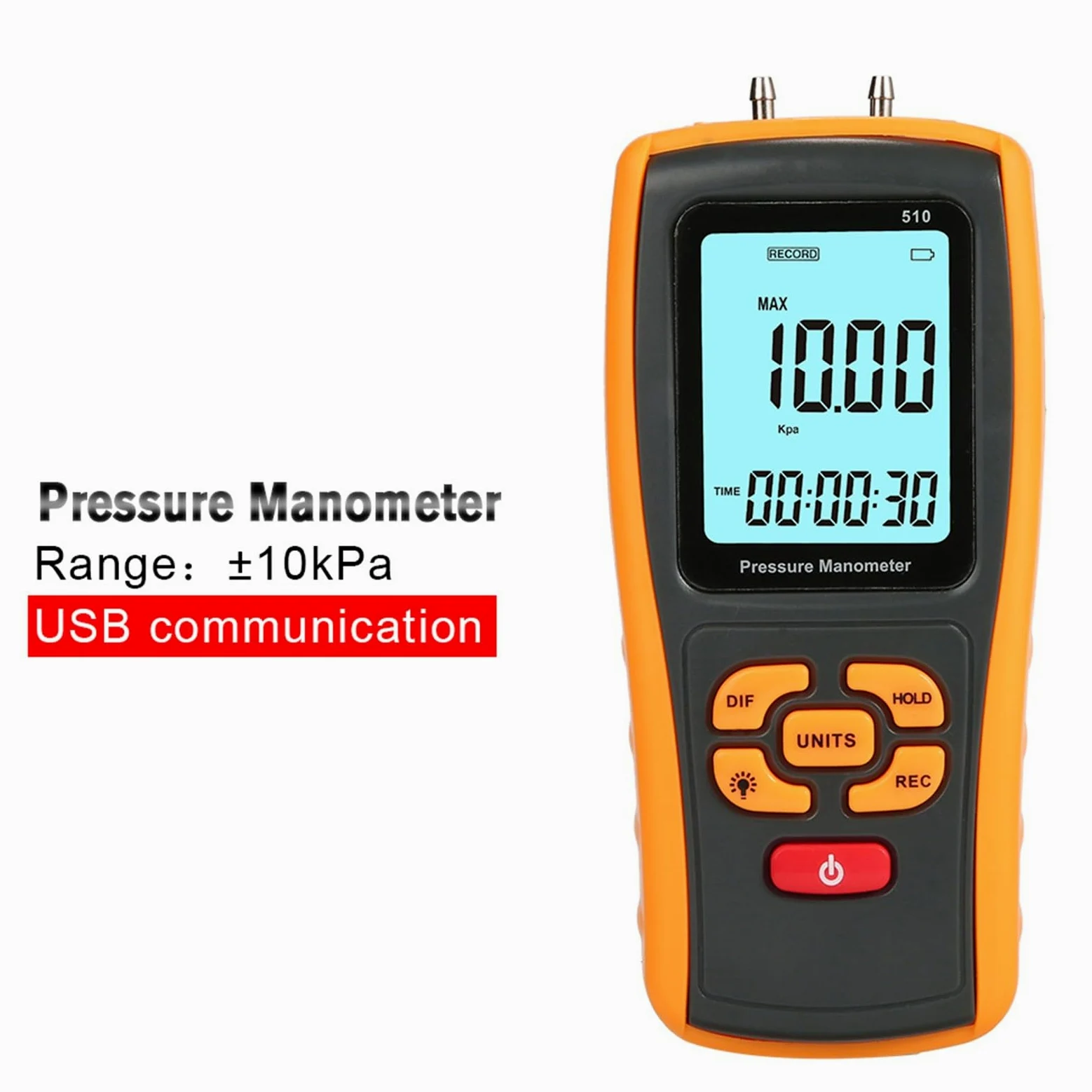 Medidores de presión digitales de precisión, multifunción, con pantalla LCD, para uso en laboratorio y HVAC, manómetro digital de mano
