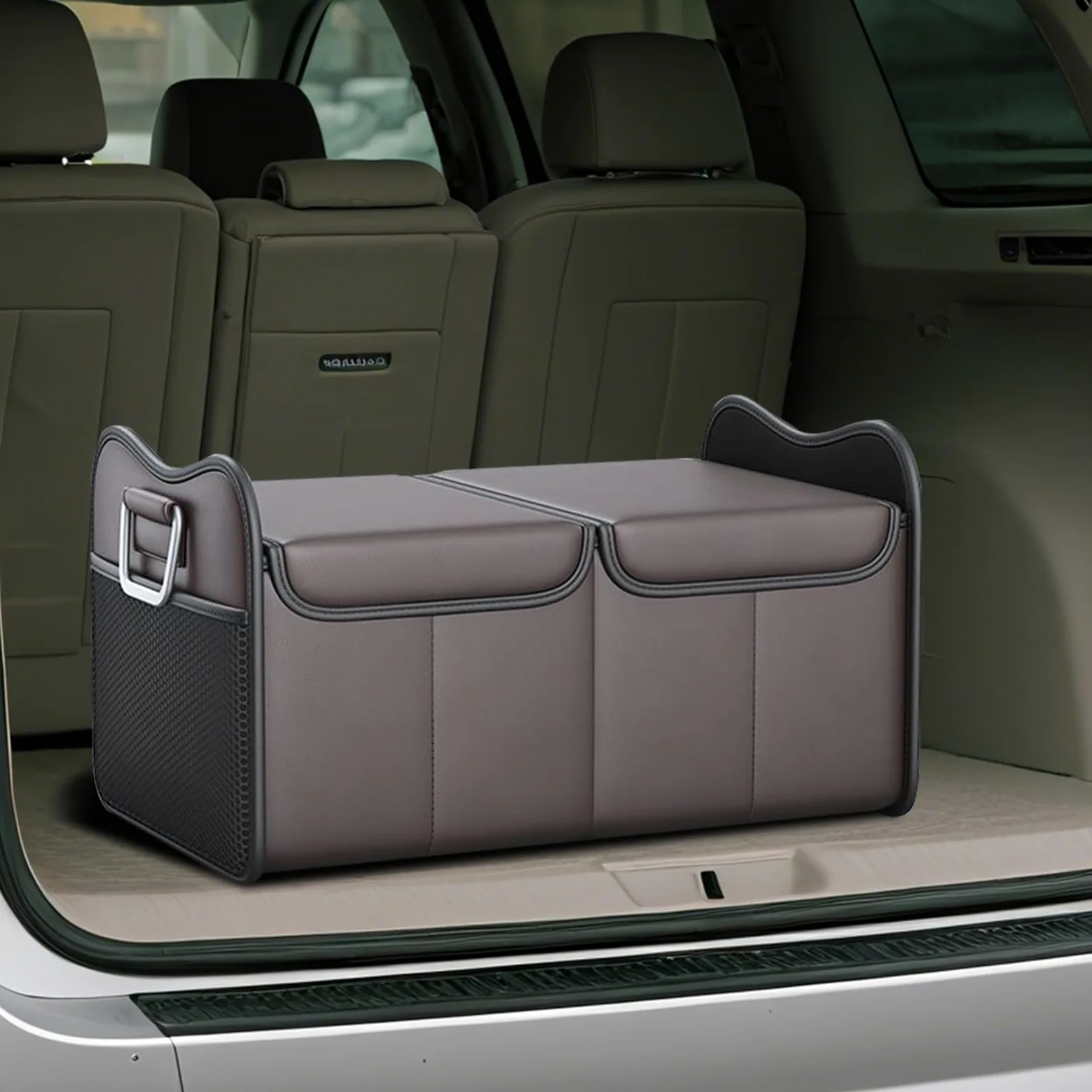 Organizador de maletero grande, tapa plegable para de almacenamiento de | coche, organizador de carga de vehículo de 21,26 x 13,58 x 12,01 pulgadas con asas duraderas, contenedor de almacenamiento