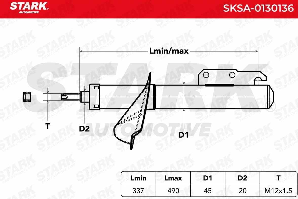 STARK SKSA-0130136 2x Amortiguador Delantero Compatible con FORD Escort Mk6 Hatchback GAL, AAL, ABL
