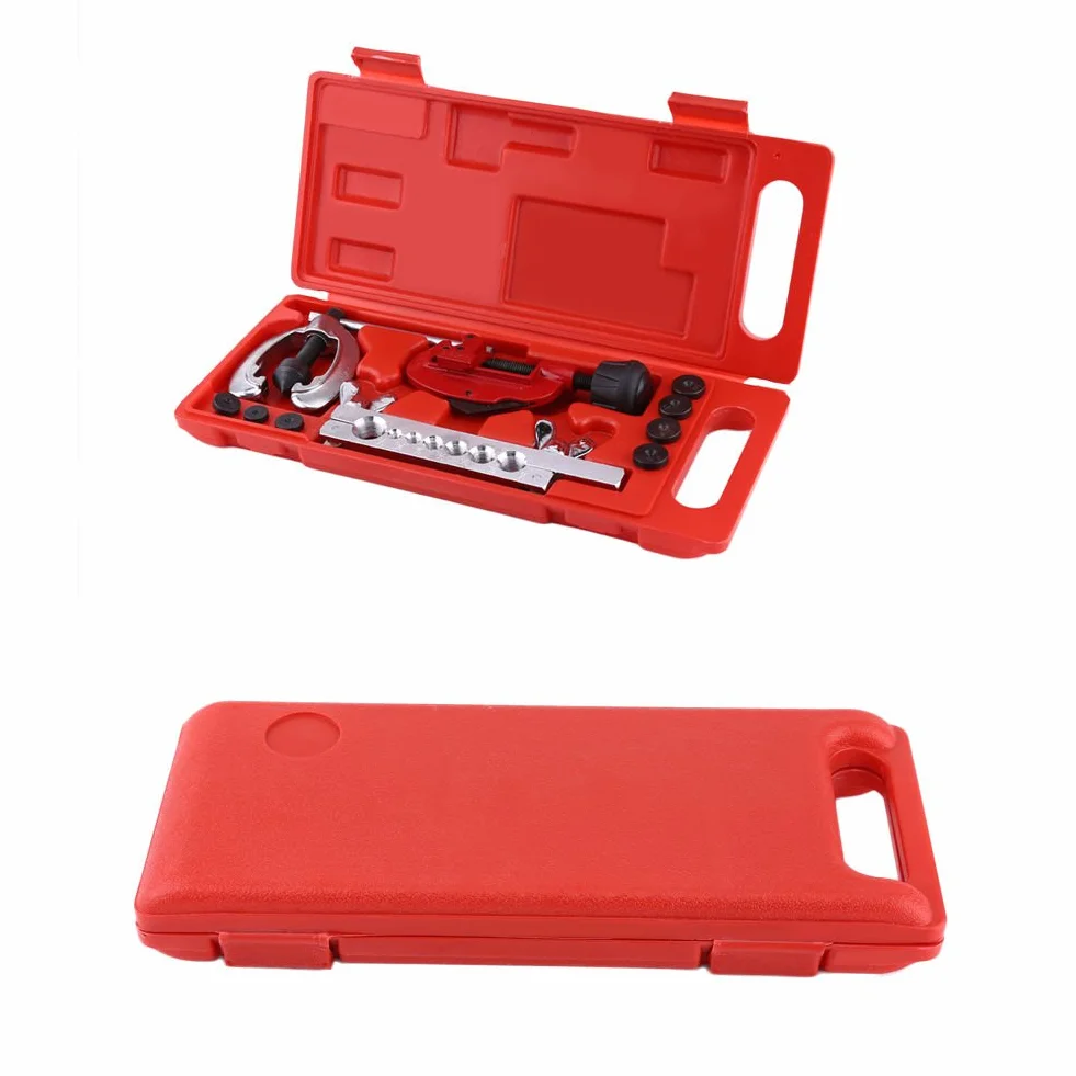 Kit de herramientas para vaciar tubos de freno, cortatubos y tubo de freno, cortatubos y tubo Flaring & Swaging Tool Kit de reparación, tubo de frenos de avellanado, 10 unidades
