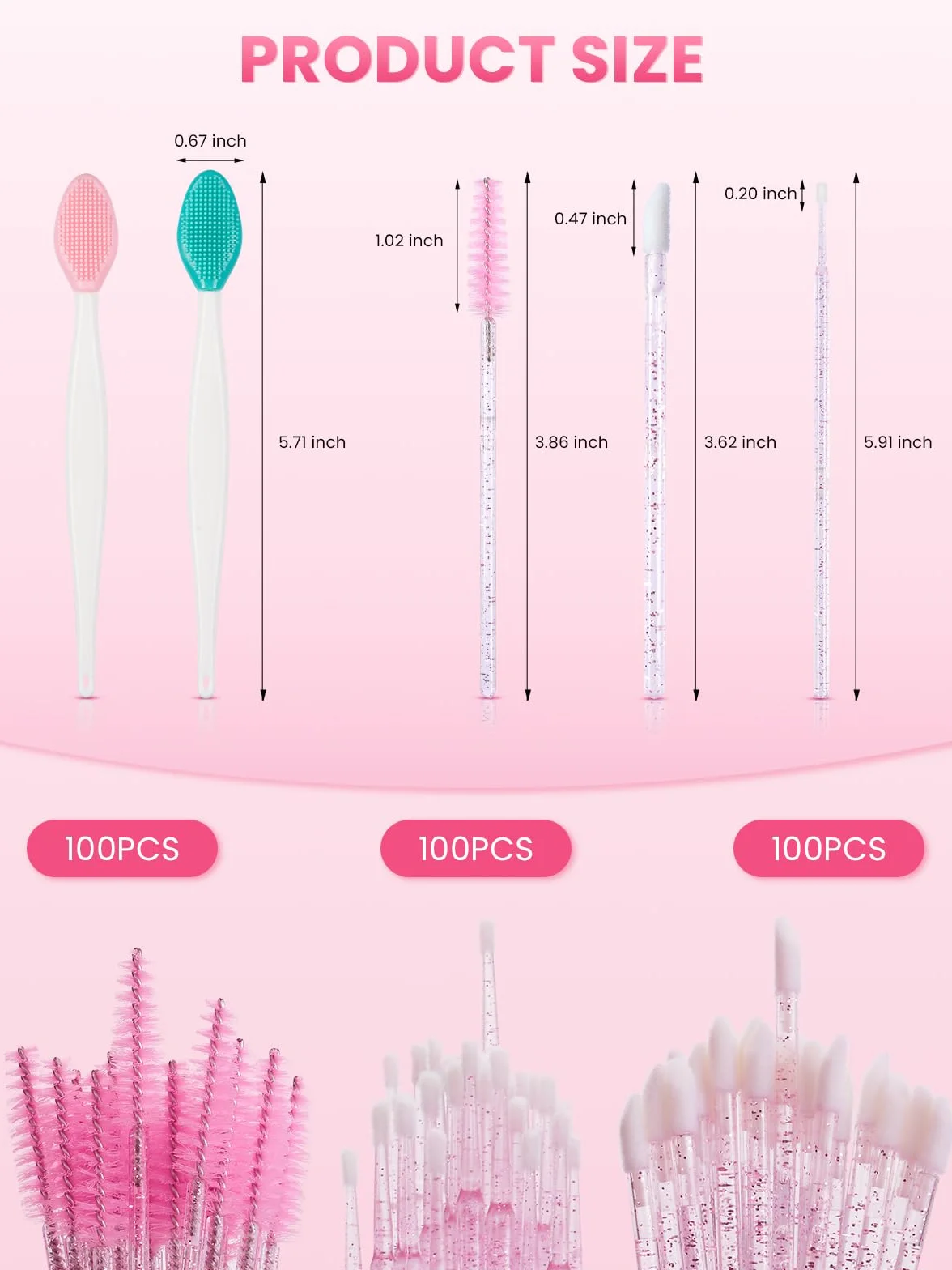 302pcs Cepillos Desechables Cejas Set Aplicadores Maquillaje