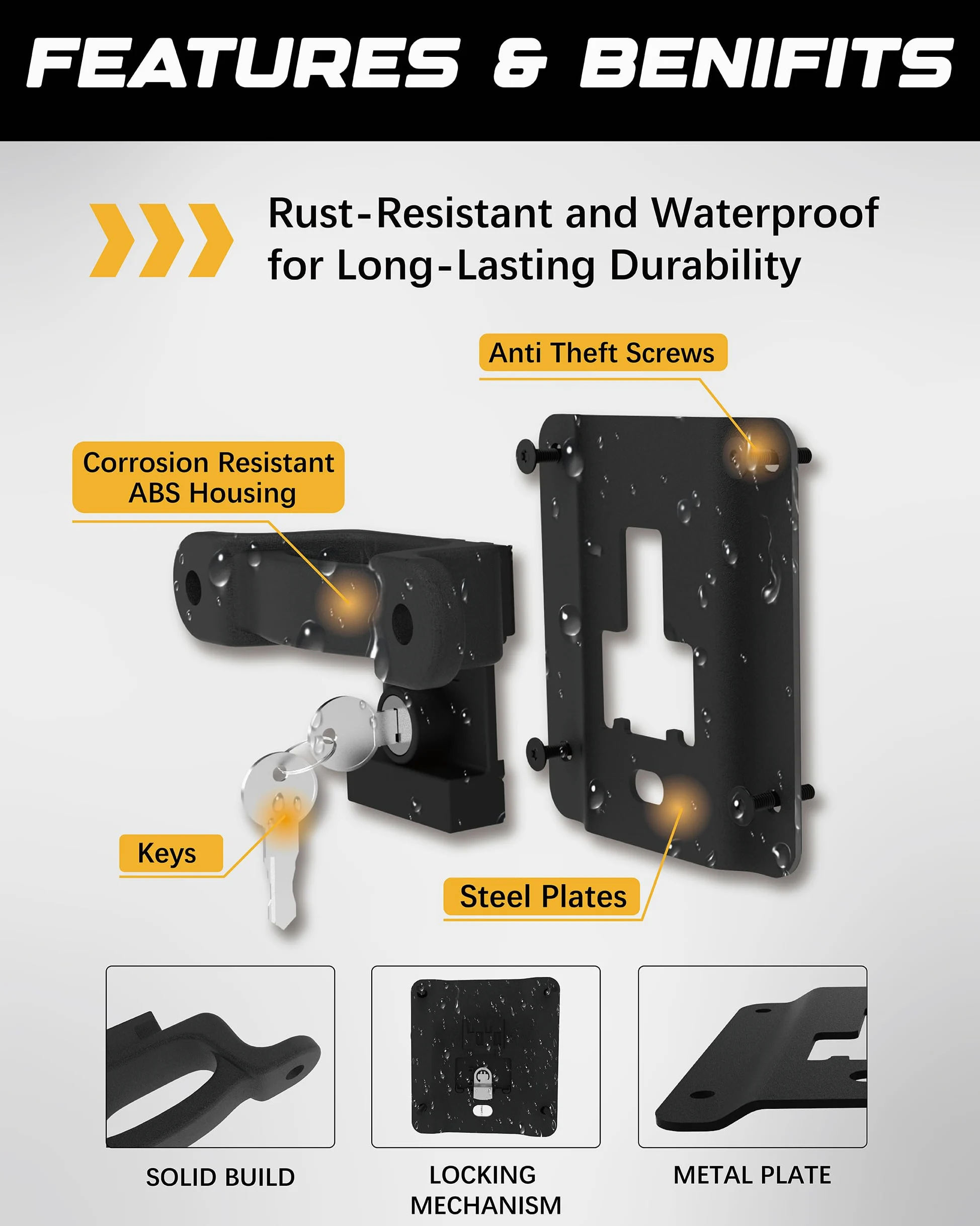 RETRUE Anclajes de amarre para caja de camioneta adecuados para F150 F250 F350 2015-2025, accesorios de amarre y anclajes de camión de repuesto #FL3Z-99000A64-B/FL3Z-9928408-AB, 4 piezas