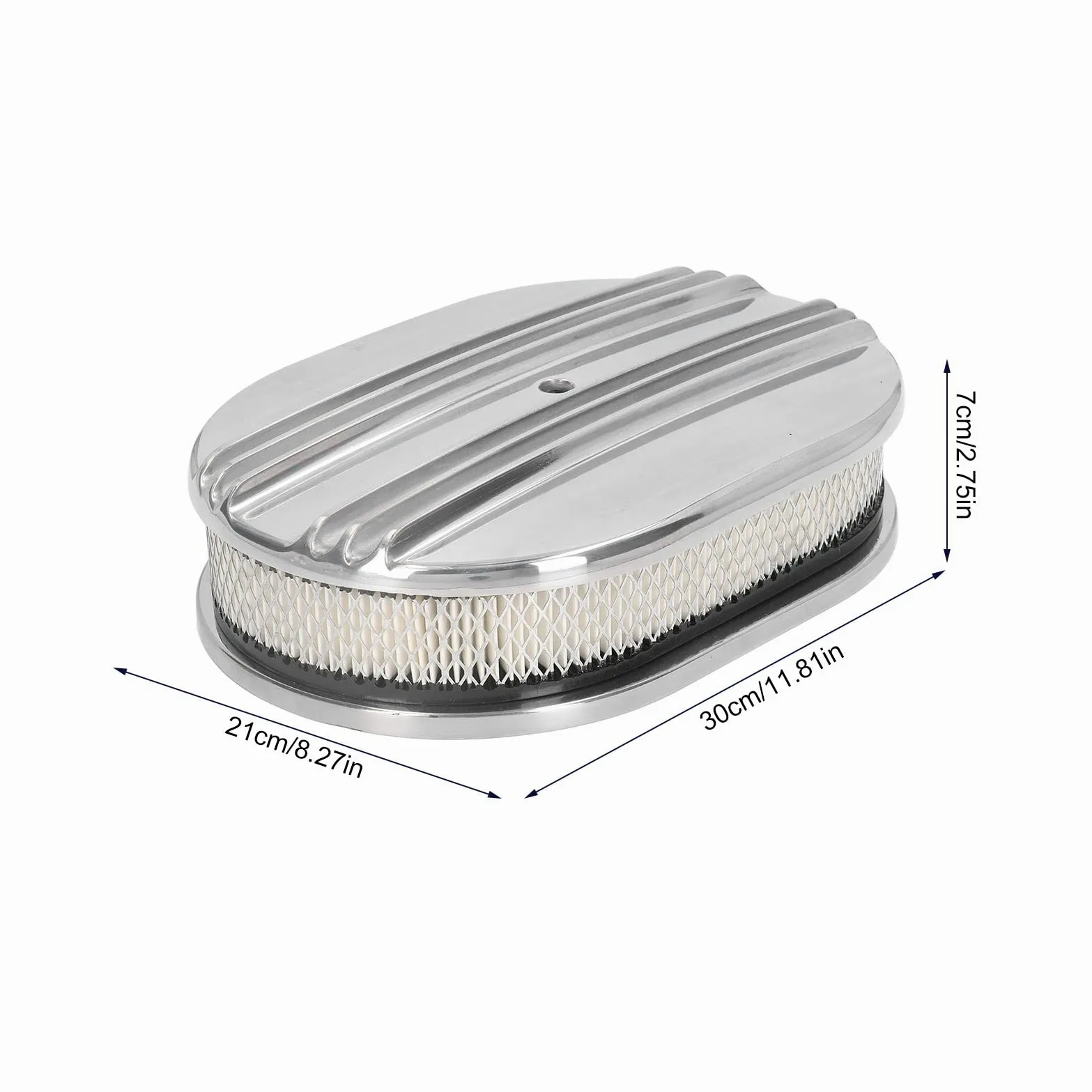 Filtro de Aire Ovalado, Alto Rendimiento, Diseño de Media Aleta, Filtro de Aire de Aluminio, Fuerte y Resistente, Apto para Carburadores, para Coches, Motos, Trabajos Manuales, Afi