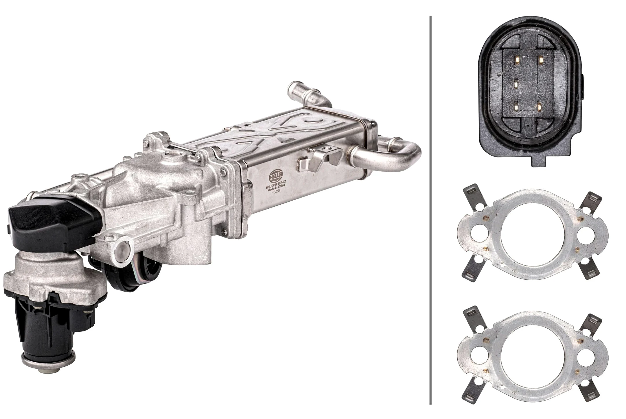 HELLA 6NU 358 167-021 Módulo EGR - eléctrico - 5polos - con juntas/con radiator EGR - con válvula EGR