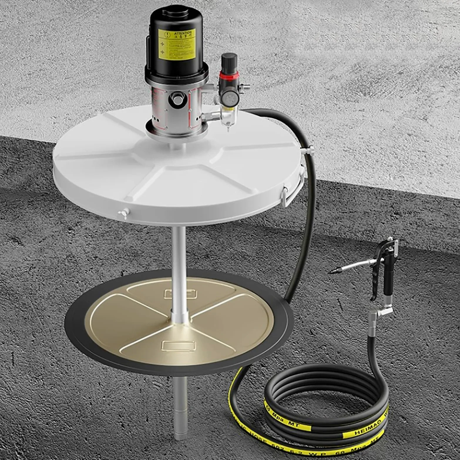 Bomba Lubricadora de Grasa Neumática de Alta Presión para Bidones | Portátil e Industrial, Relación de Presión 80:1, para Mantenimiento de Maquinaria Industrial