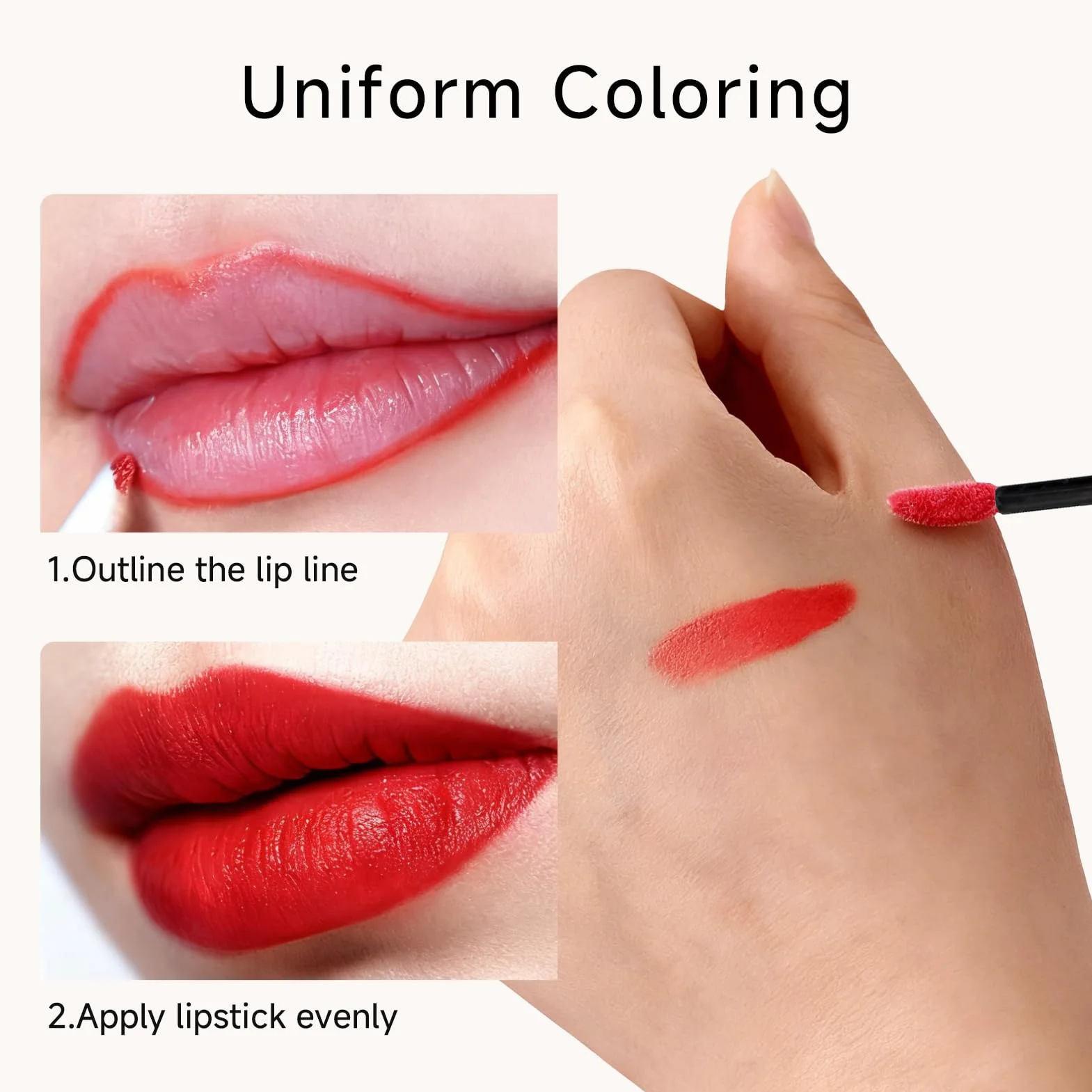 Brochas Para Labios Desechables, 100PCS Pinceles de Labios Higiénicos, Aplicadores de Maquillaje de Uso Único