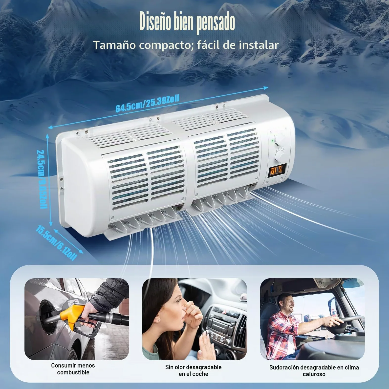 Aire acondicionado para caravana 100 W pantalla LCD R134A
