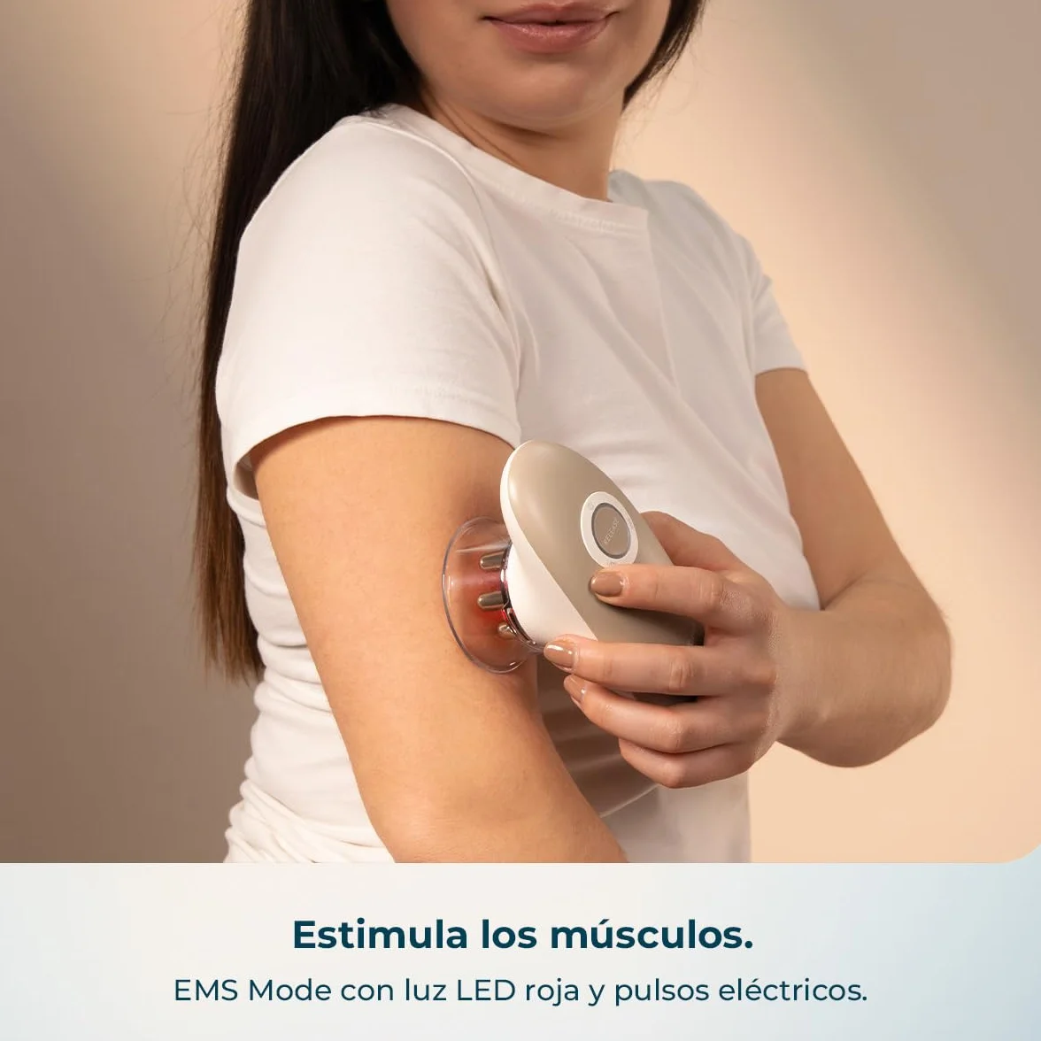 Cecotec Masajeador Corporal Anticelulítico SkinCare Push Up Suction EMS, Luz Roja, 2 Cabezales, 3 Intensidades, 60 min Autonomía