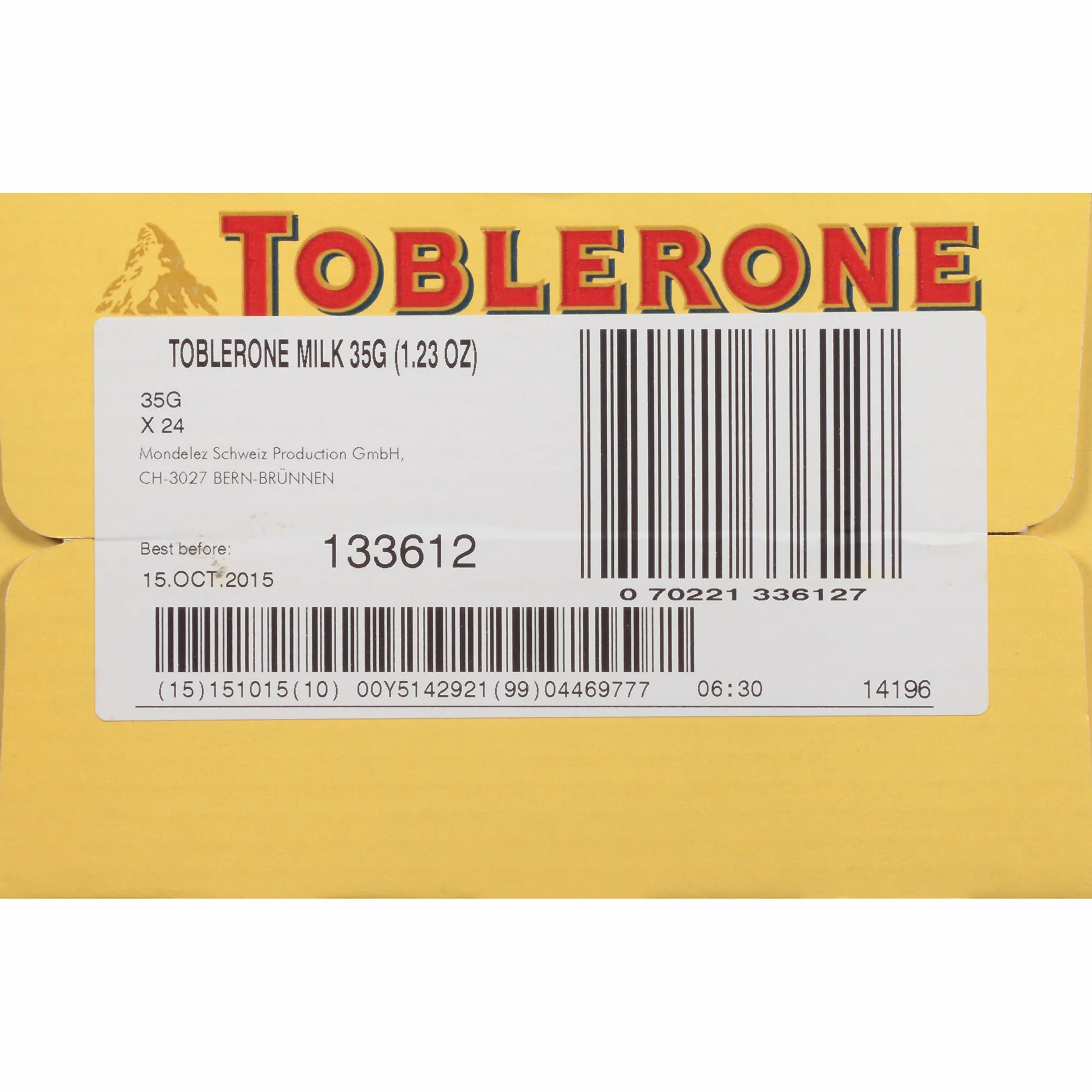 Toblerone Milk Chocolate 1.23 Ounce Pack of 24