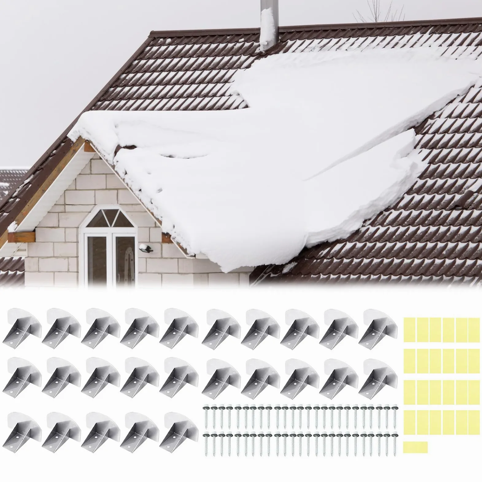 Retenedores de Nieve para Techo Metálico 25 Unidades Barreras | Protección Segura Para Tejado De Pizarra Exterior Vivienda Comercial